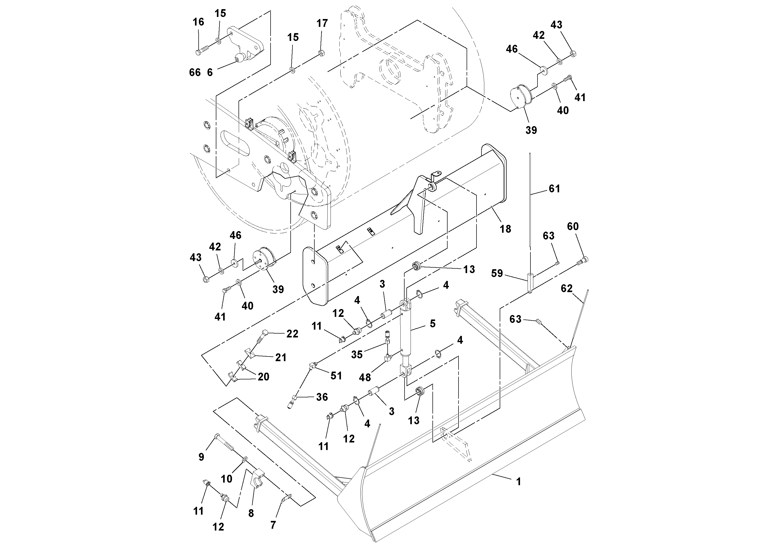 Схема запчастей Volvo SD122 S/N 195942 - - 54250 Strike-off Blade Installation 