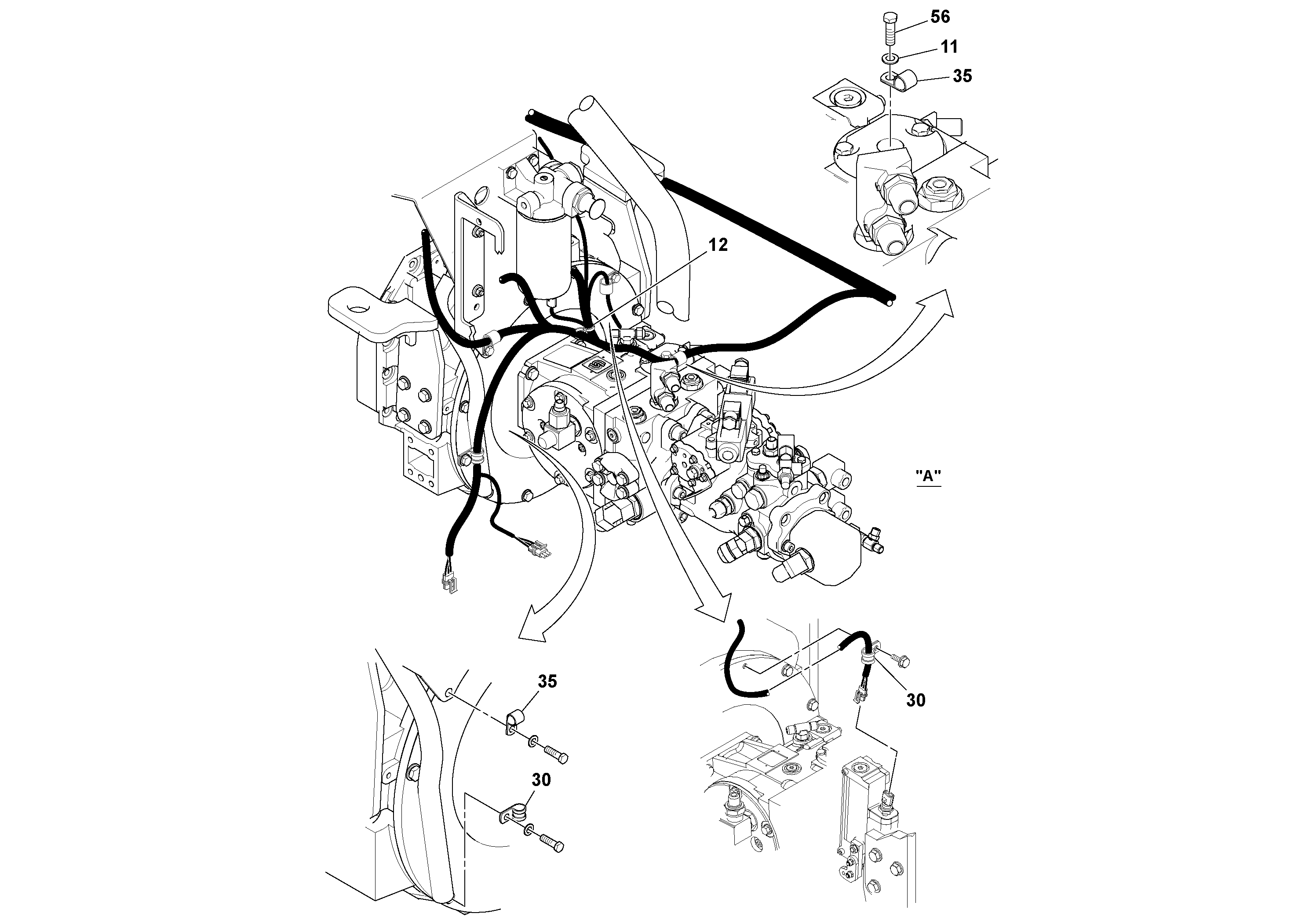 Схема запчастей Volvo SD122 S/N 195942 - - 53835 Electrical Installation 