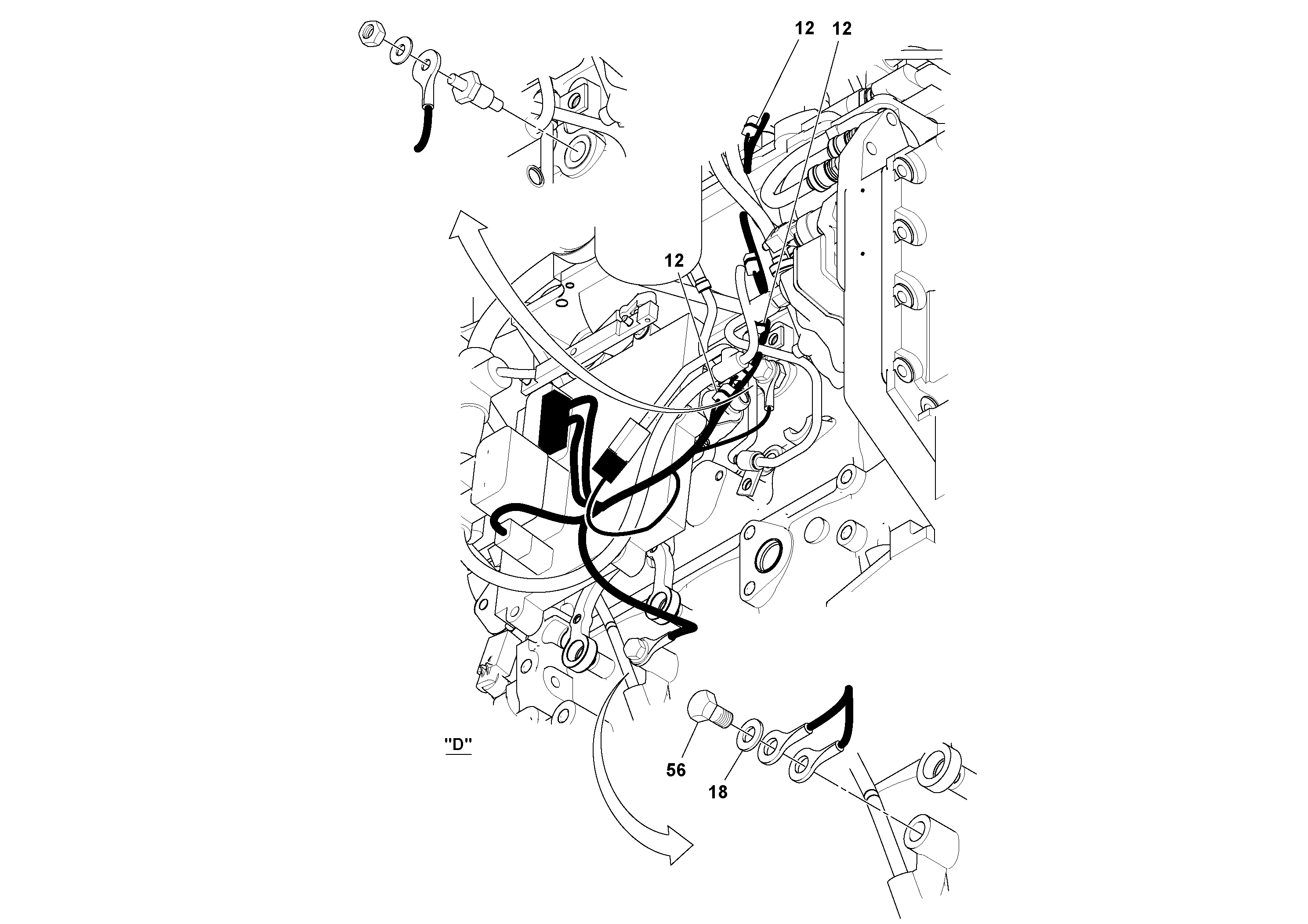 Схема запчастей Volvo SD122 S/N 195942 - - 54503 Electrical Installation 