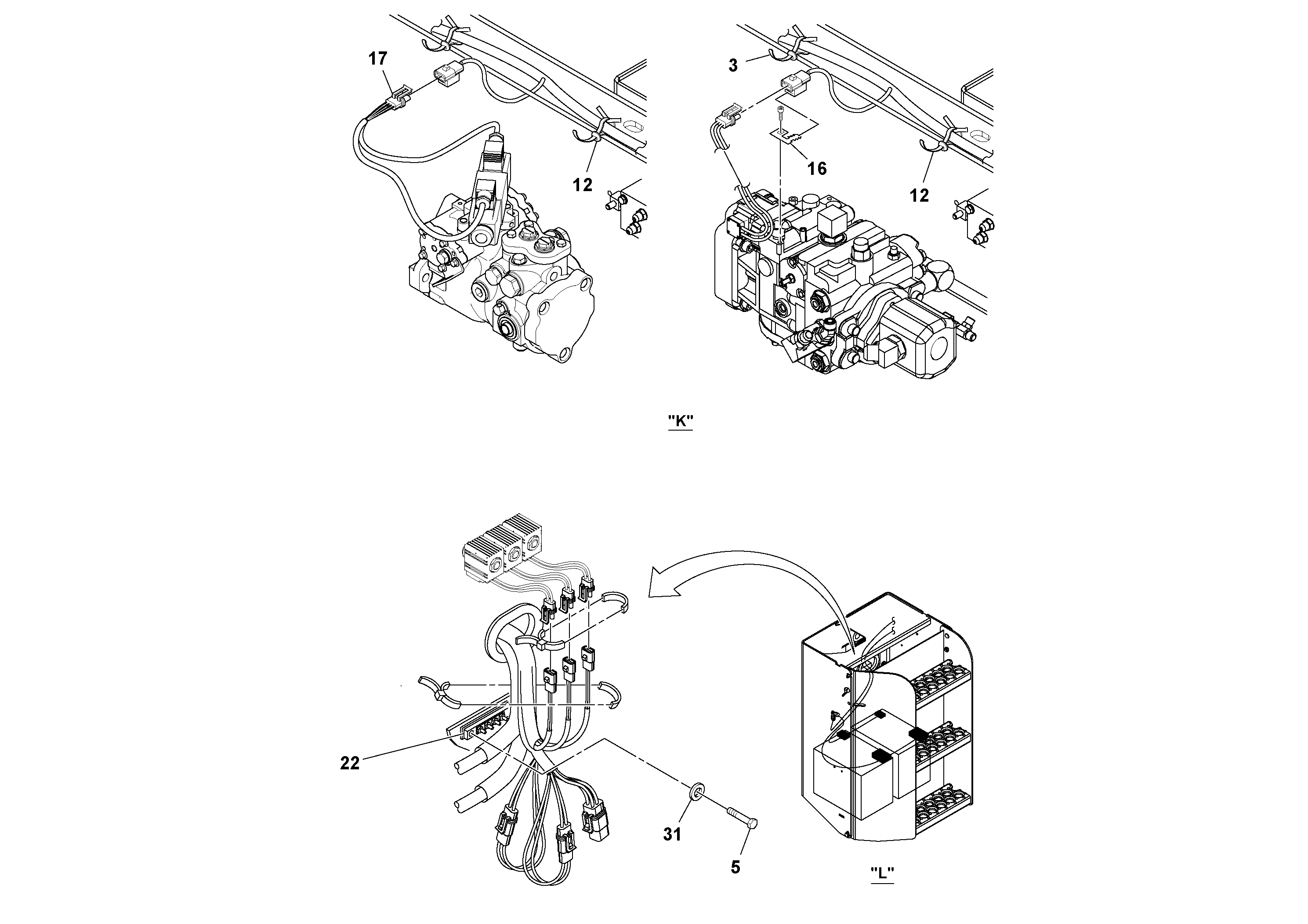 Схема запчастей Volvo SD122 S/N 195942 - - 54504 Electrical Installation 