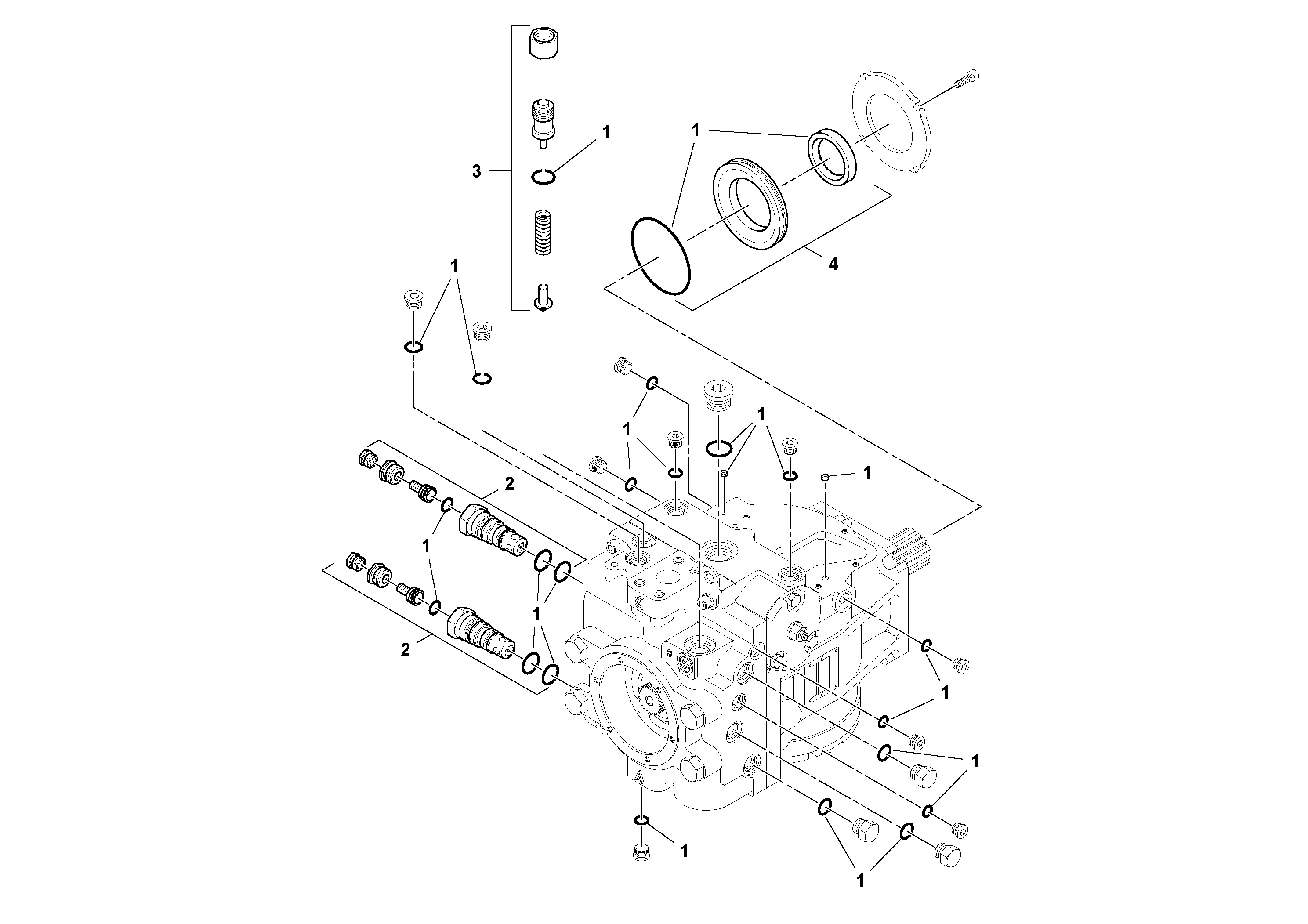 Схема запчастей Volvo SD122 S/N 195942 - - 53572 Propulsion Pump 