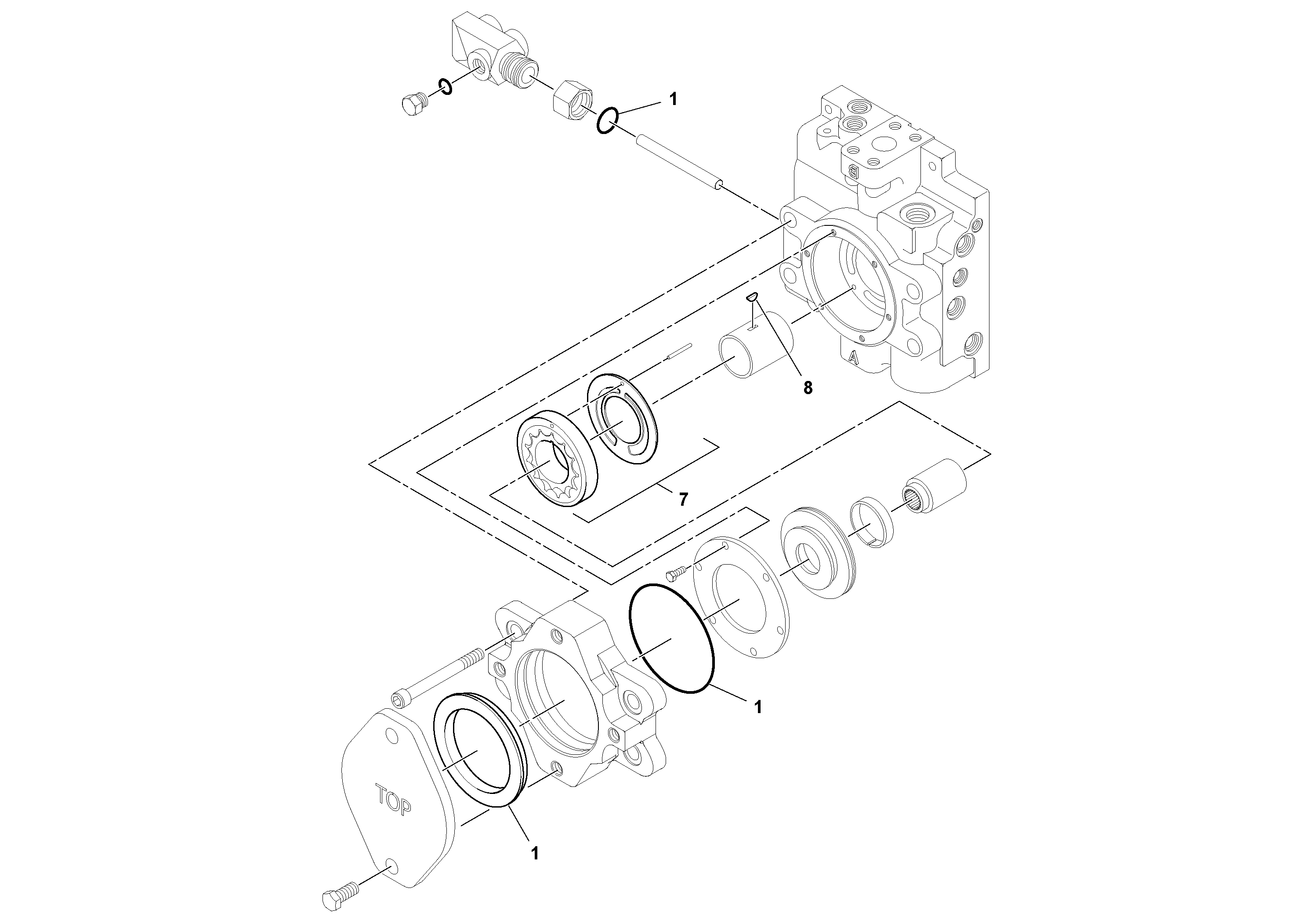 Схема запчастей Volvo SD122 S/N 195942 - - 53574 Propulsion Pump 