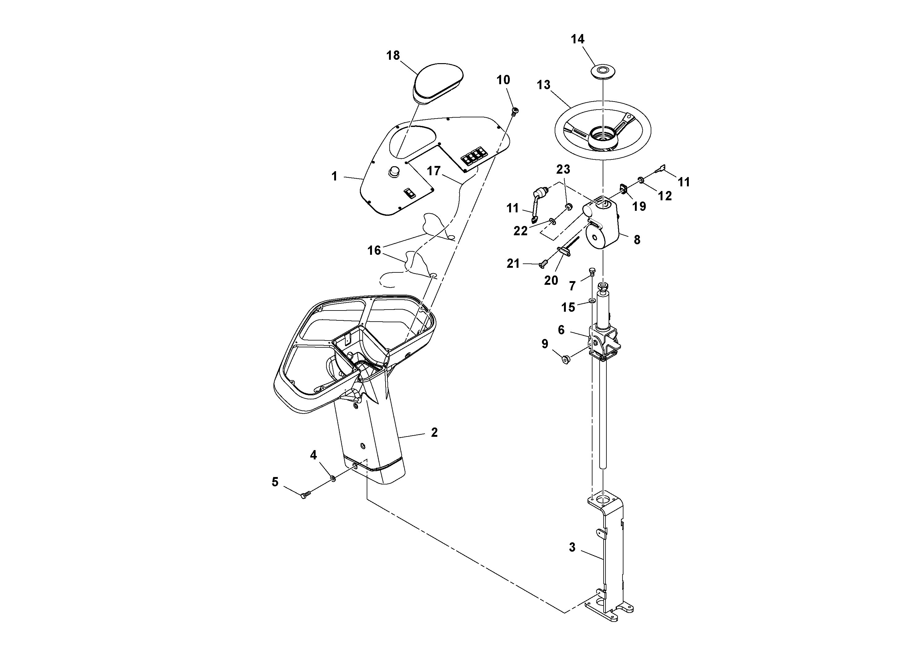 Схема запчастей Volvo SD122 S/N 195942 - - 92398 Pedestal Assembly 