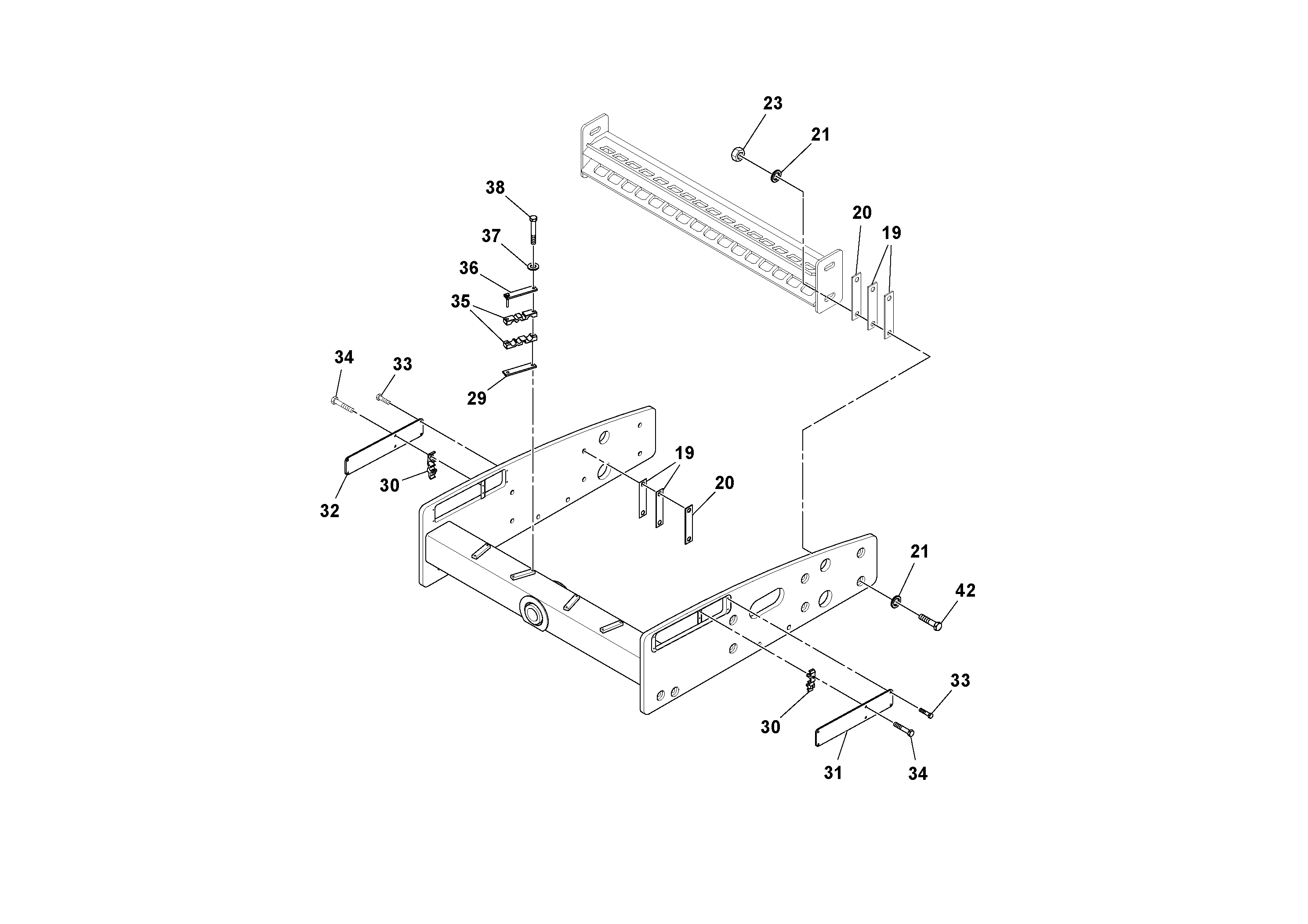 Схема запчастей Volvo SD122 S/N 195942 - - 54537 Front Frame Installation 