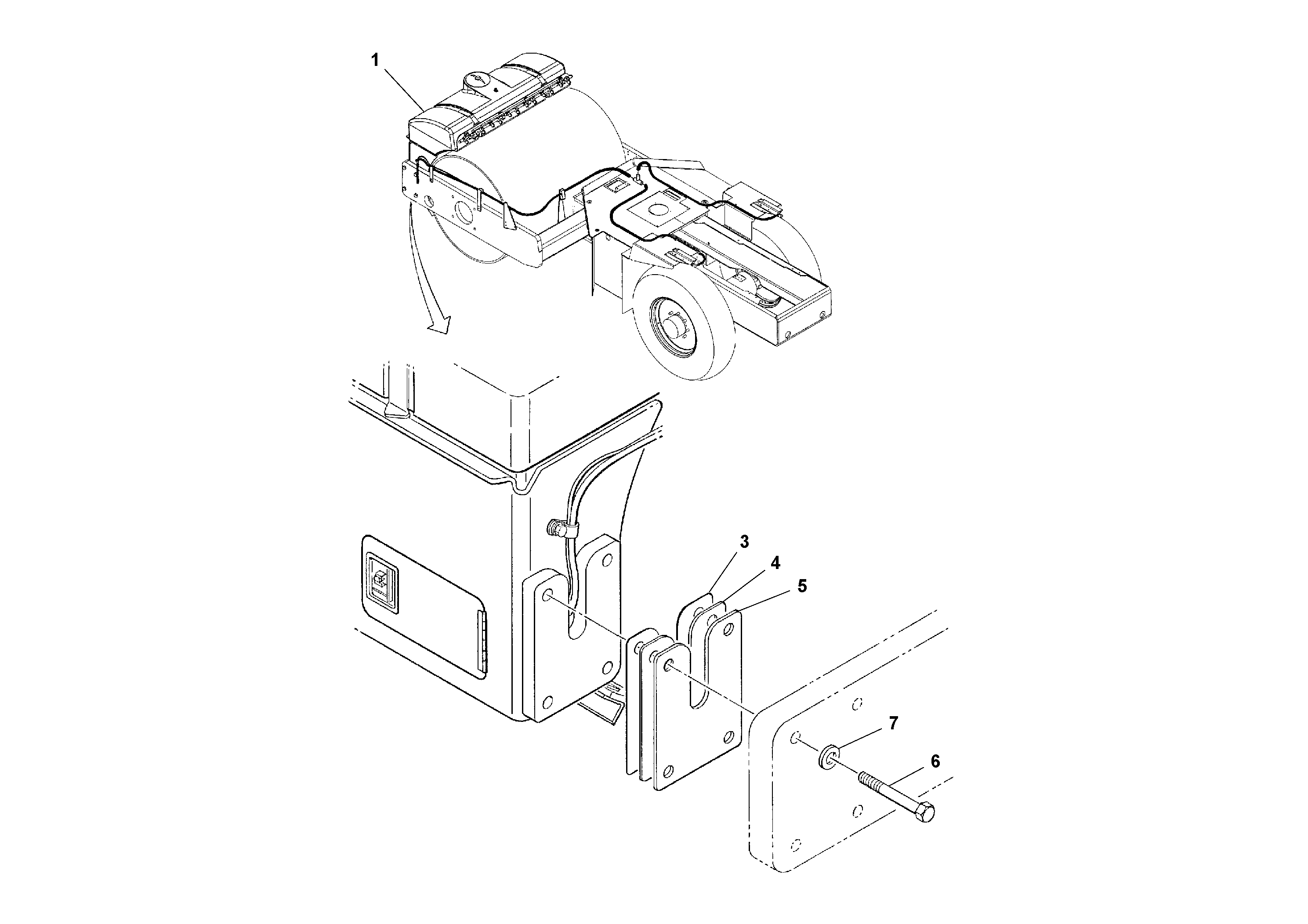 Схема запчастей Volvo SD77DA S/N 197788- - 53448 Water System Installation 