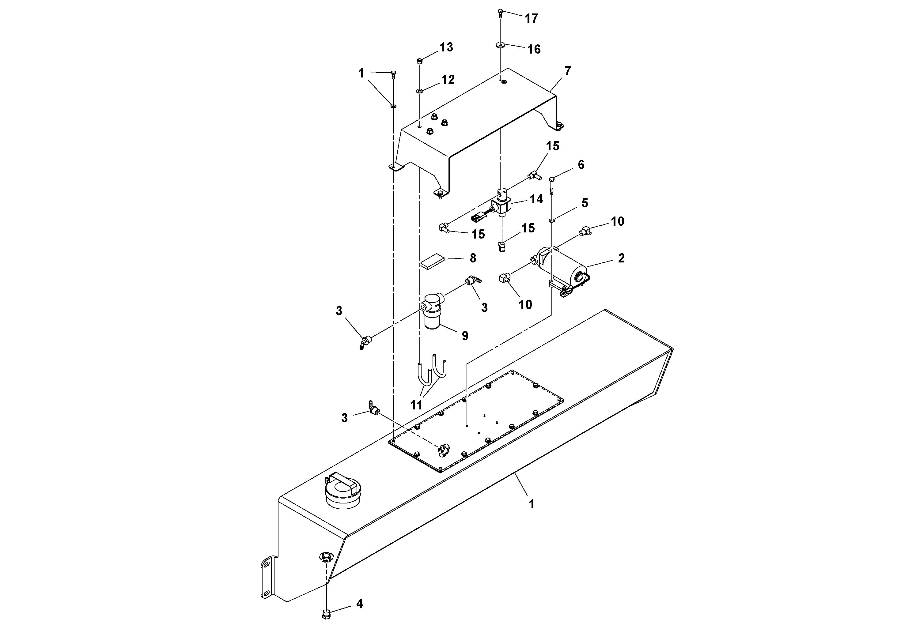 Схема запчастей Volvo SD77DA S/N 197788- - 53453 Emulsion Tank Assembly 