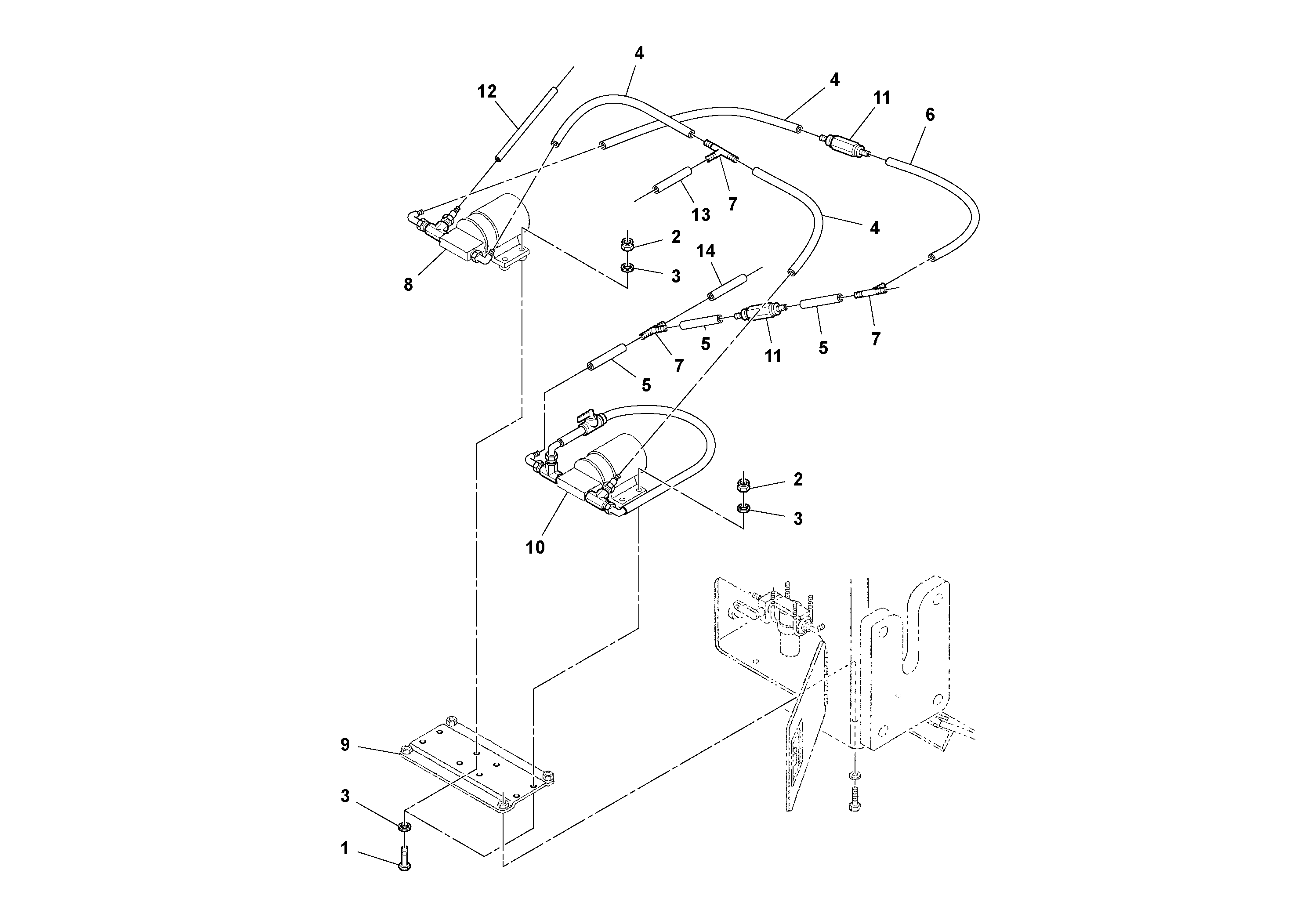 Схема запчастей Volvo SD77DA S/N 197788- - 53817 Pumps And Water Hosing Assembly 