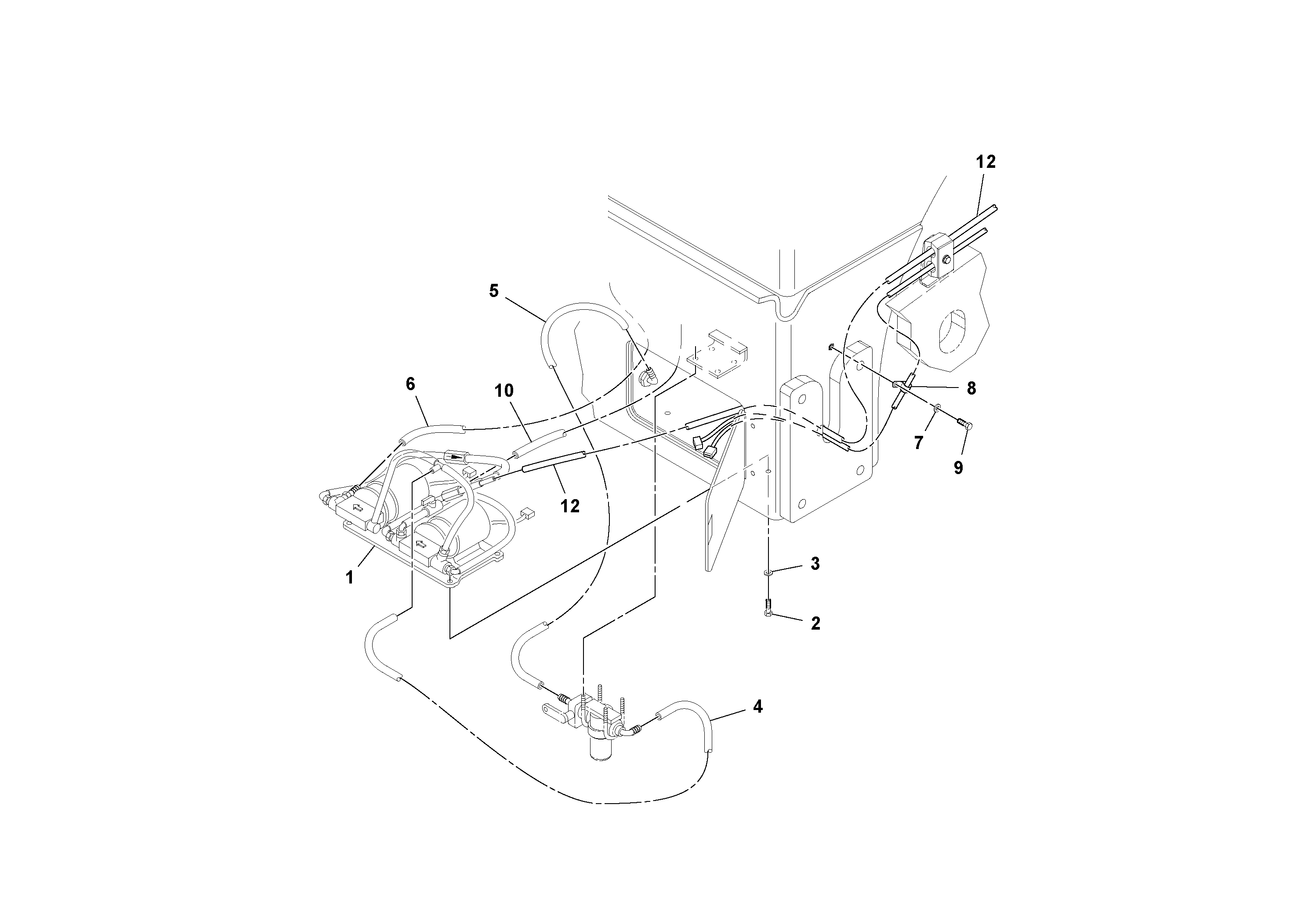 Схема запчастей Volvo SD77DA S/N 197788- - 62257 Water Hoses Installation 