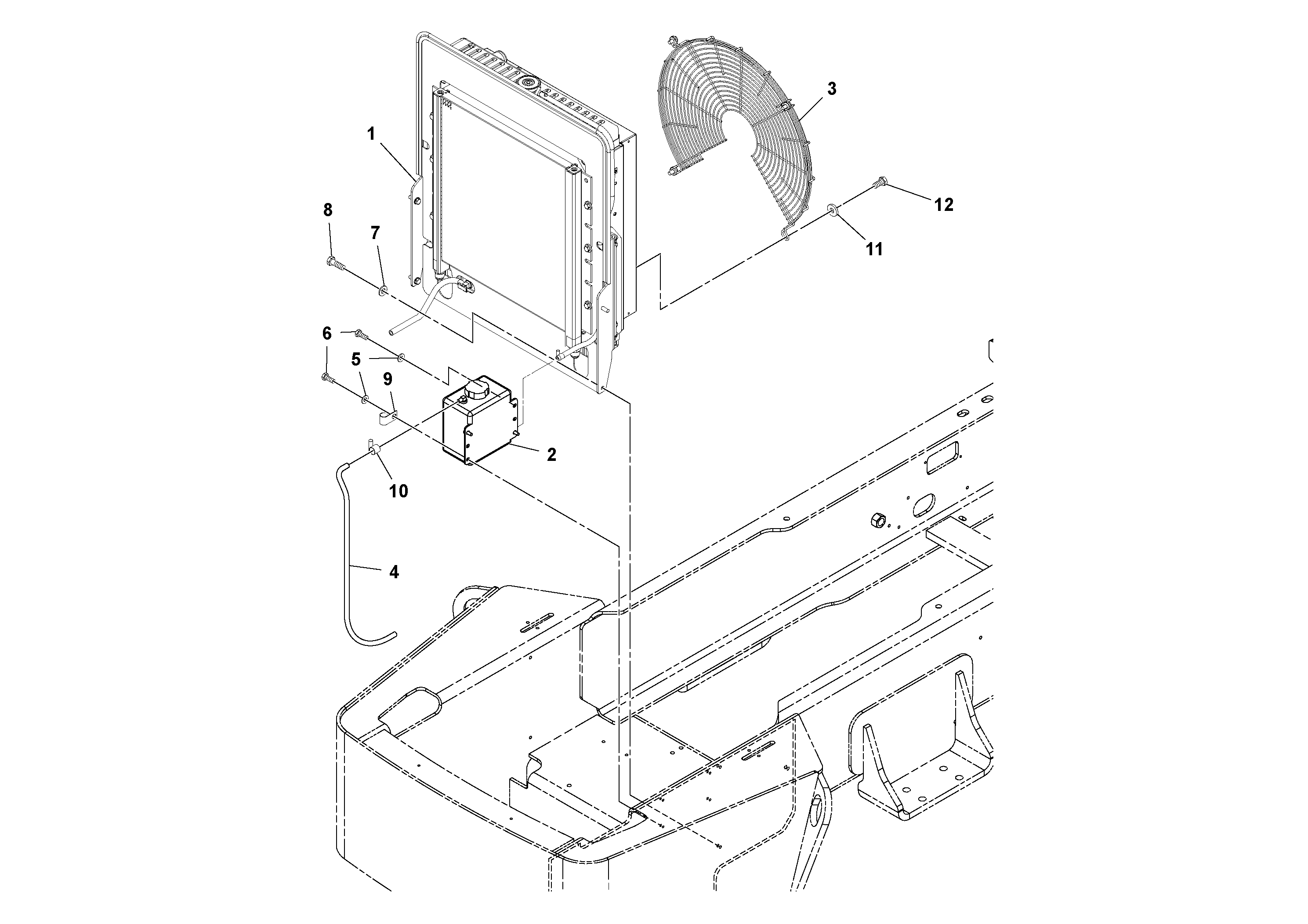 Схема запчастей Volvo SD77DA S/N 197788- - 37610 Radiator and Oil Cooler Installation 