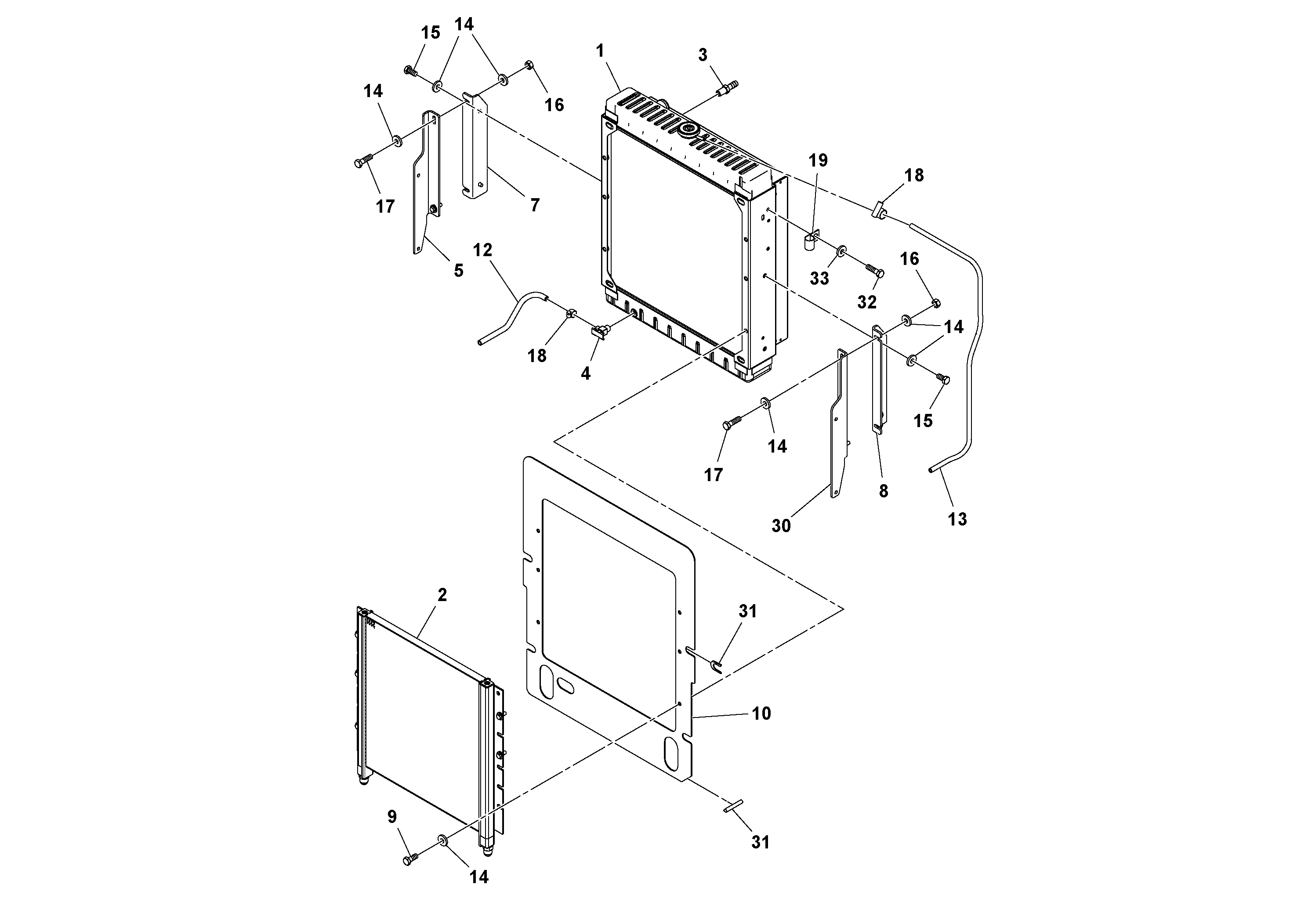 Схема запчастей Volvo SD77DA S/N 197788- - 43537 Radiator and Oil Cooler Assembly 