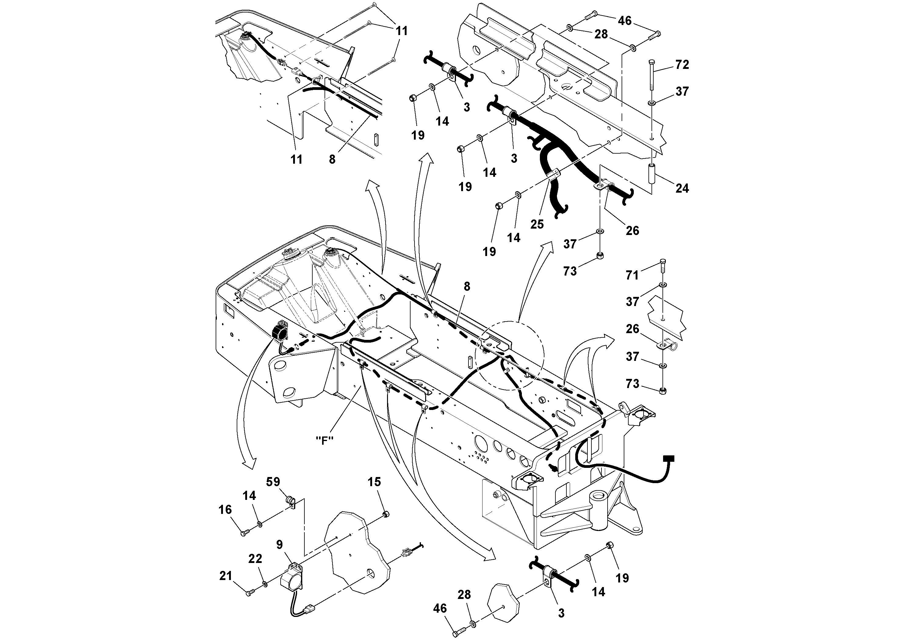 Схема запчастей Volvo SD77DA S/N 197788- - 40225 Main Cable Harness Installation 