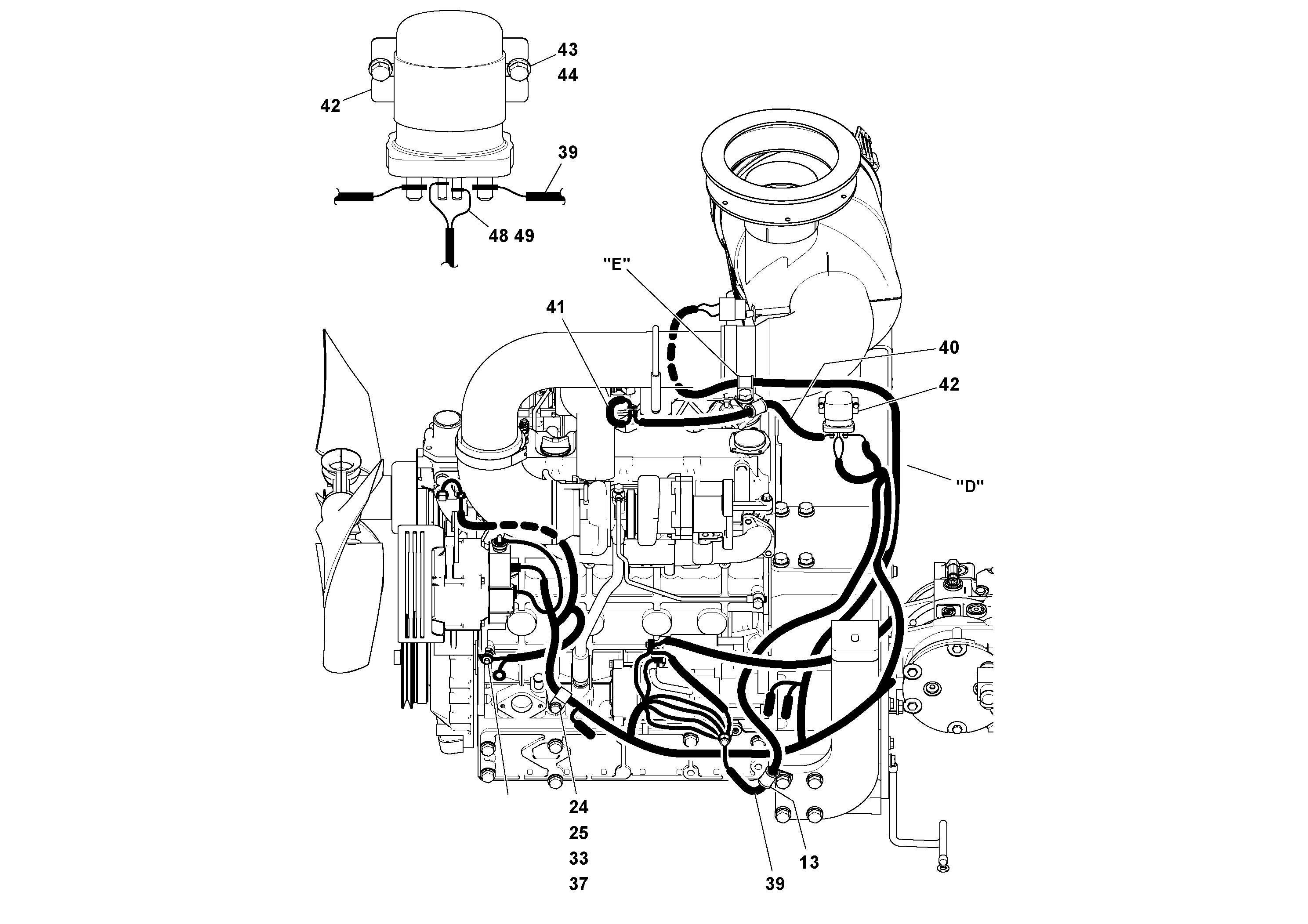 Схема запчастей Volvo SD77DA S/N 197788- - 40226 Main Cable Harness Installation 