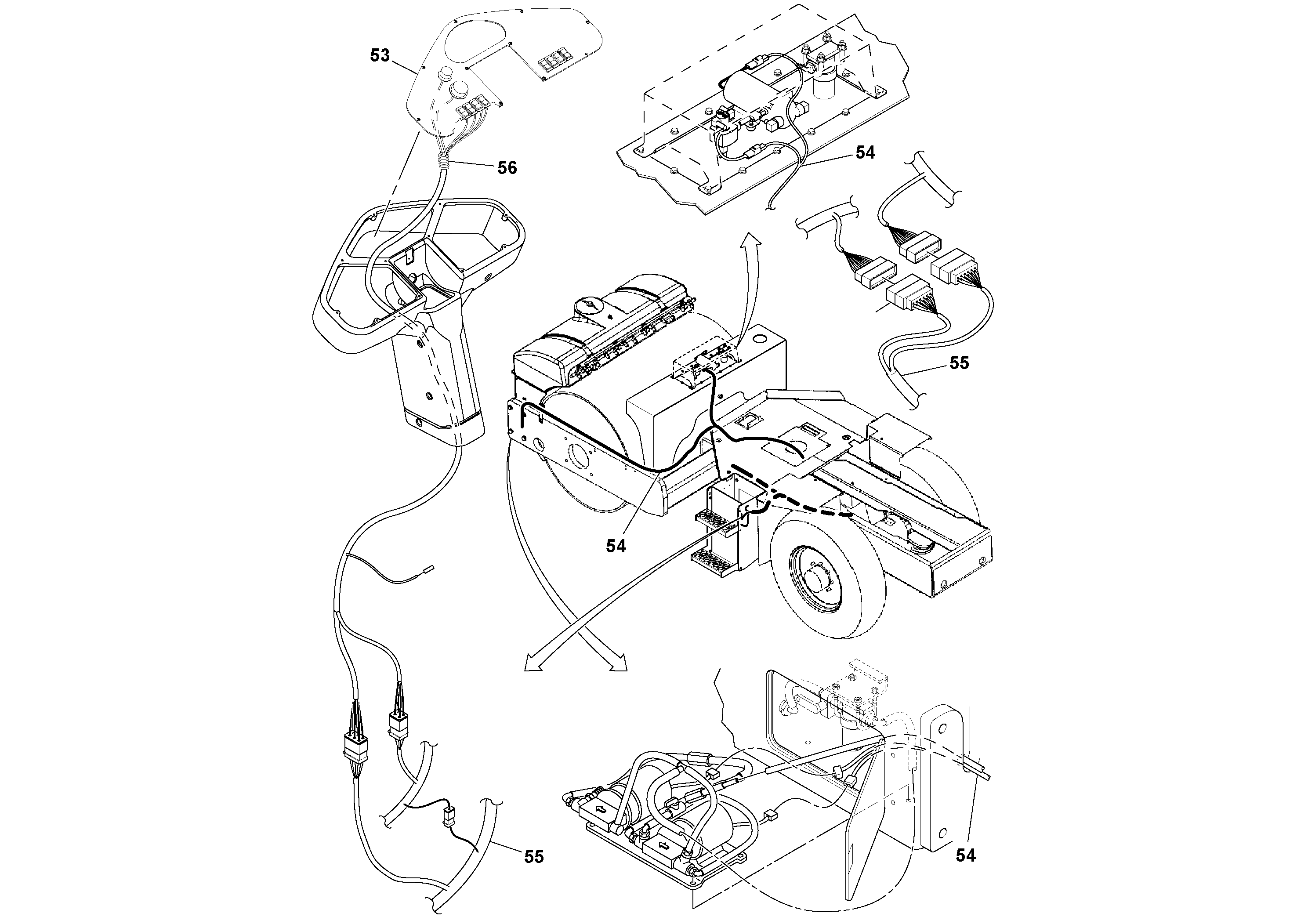 Схема запчастей Volvo SD77DA S/N 197788- - 40228 Main Cable Harness Installation 
