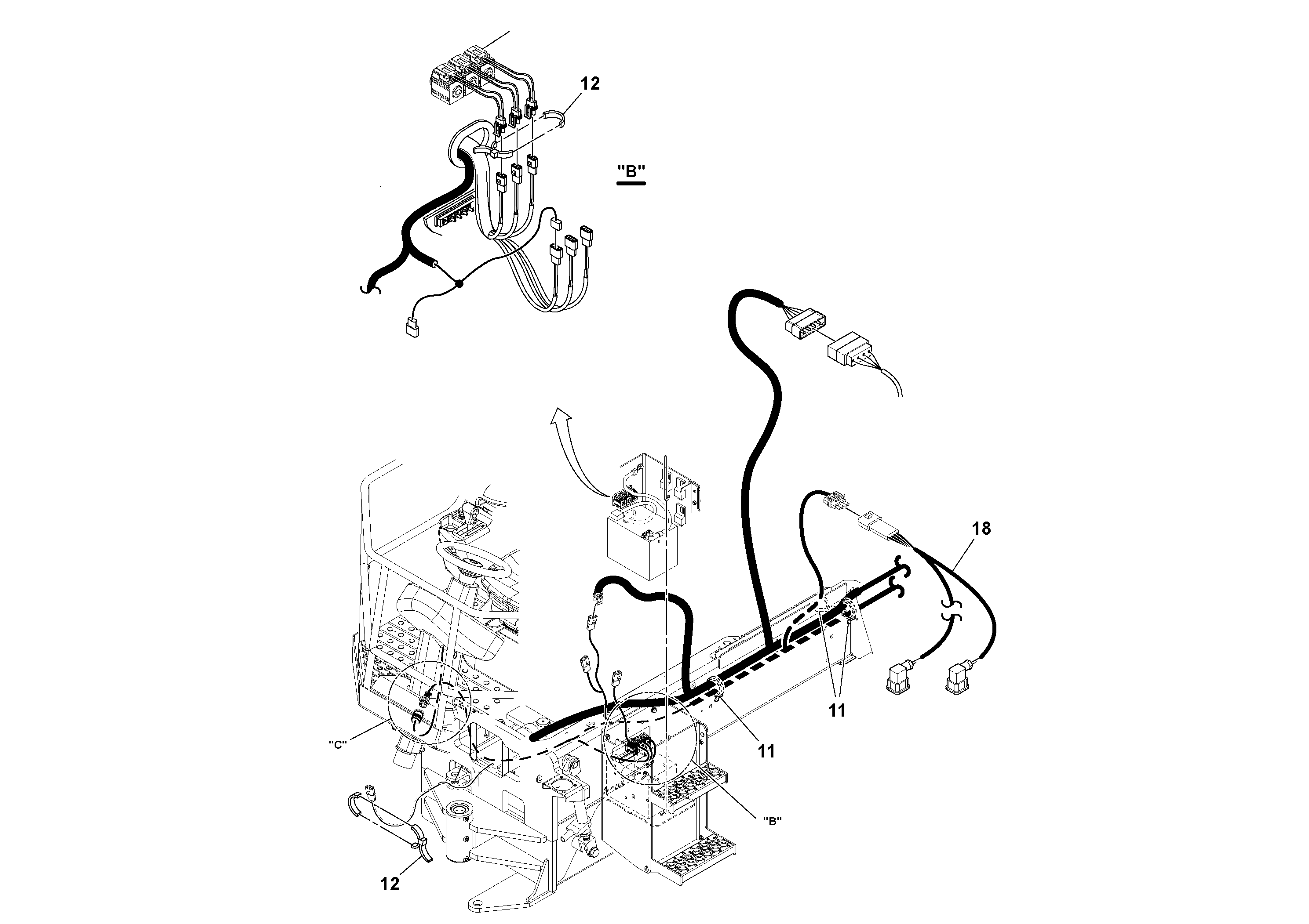 Схема запчастей Volvo SD77DA S/N 197788- - 50826 Main Cable Harness Installation 