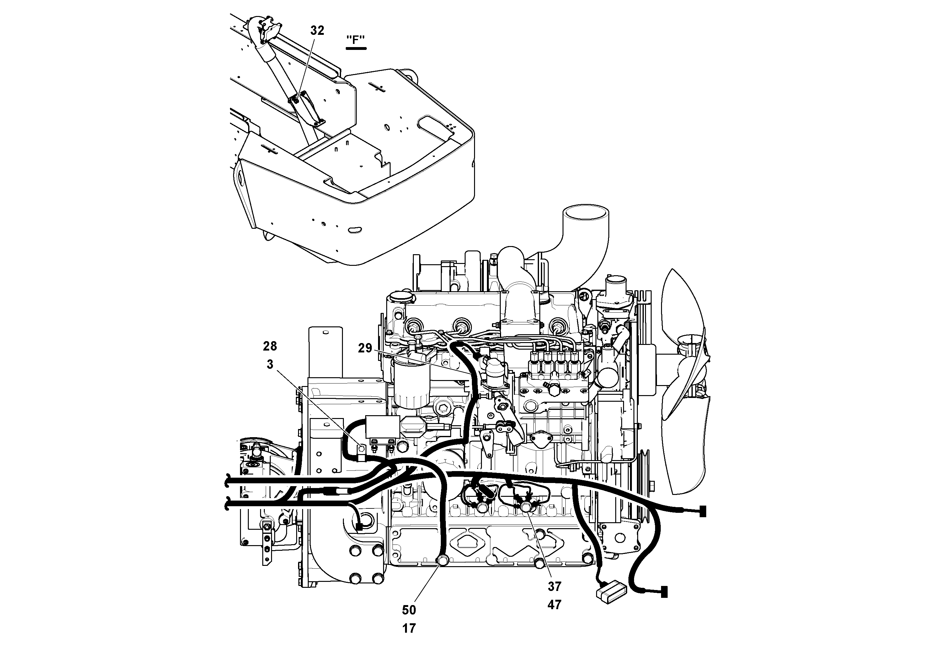 Схема запчастей Volvo SD77DA S/N 197788- - 98888 Main Cable Harness Installation 