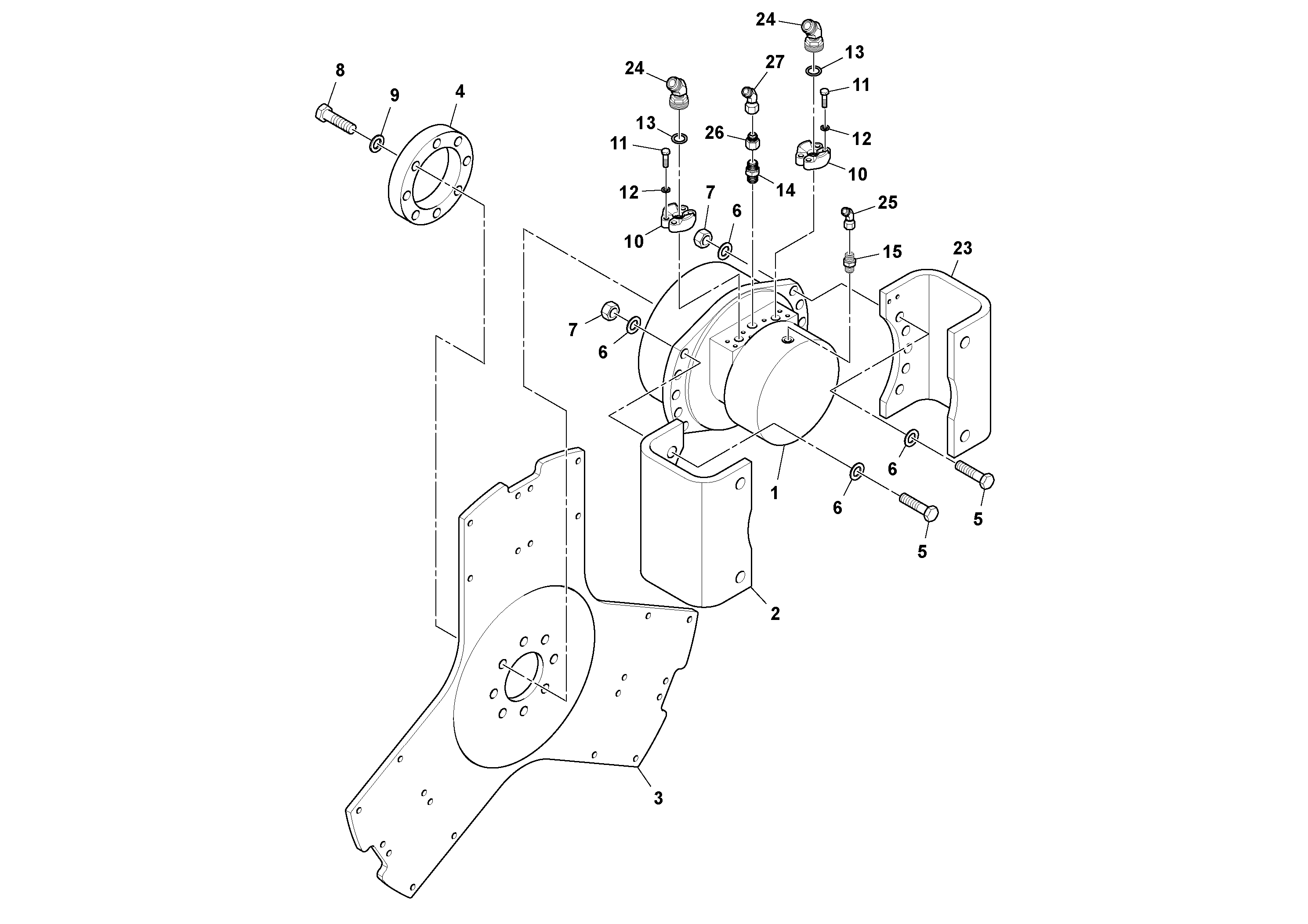 Схема запчастей Volvo SD77DA S/N 197788- - 37990 Rear Drive Assembly 