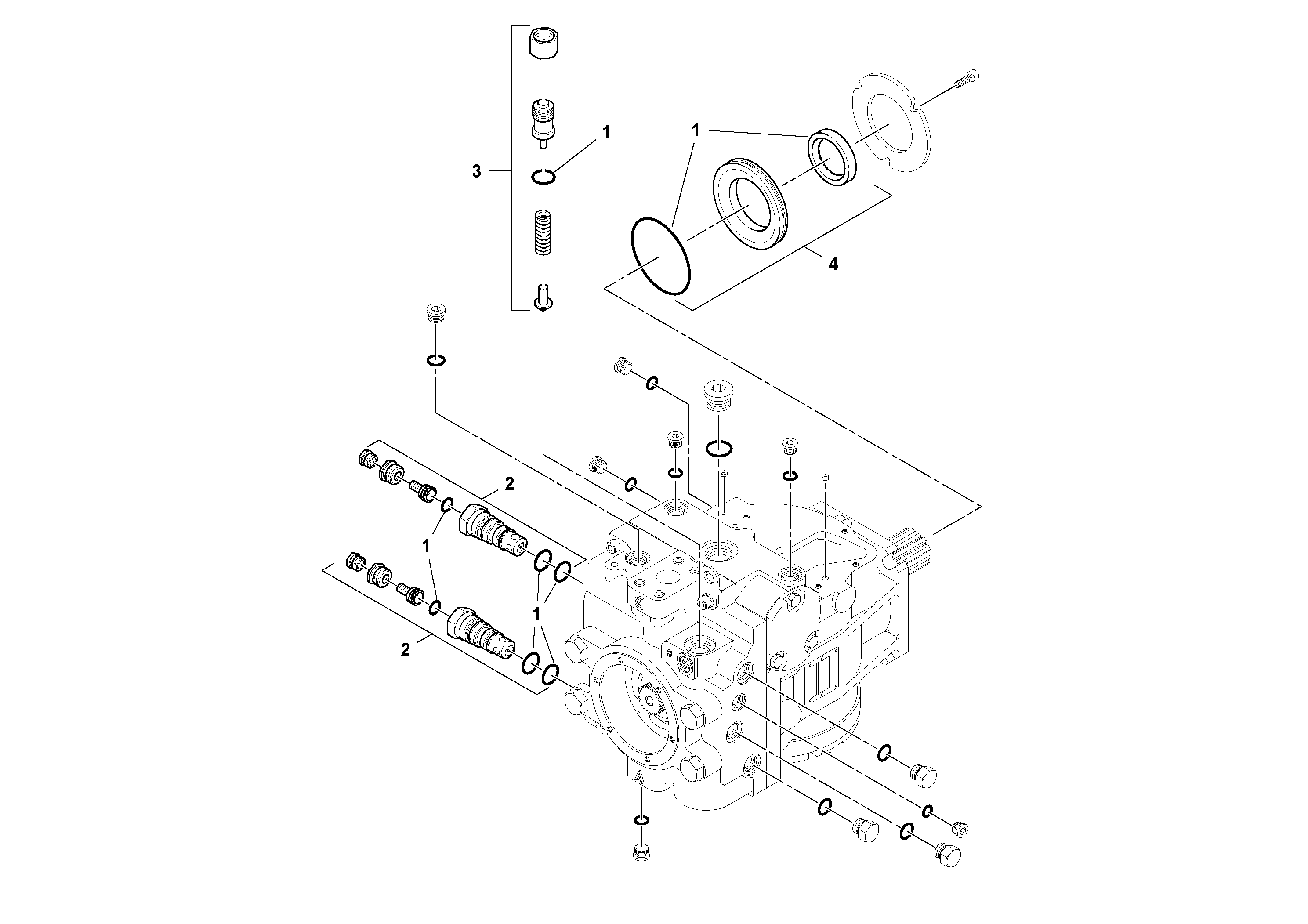 Схема запчастей Volvo SD77DA S/N 197788- - 37992 Propulsion Pump 