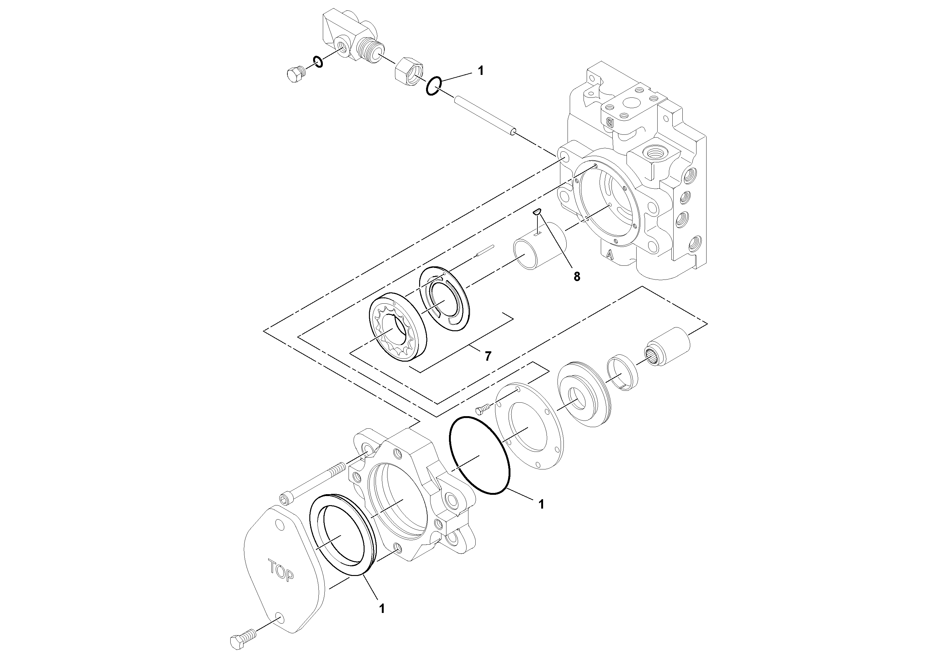 Схема запчастей Volvo SD77DA S/N 197788- - 37994 Propulsion Pump 