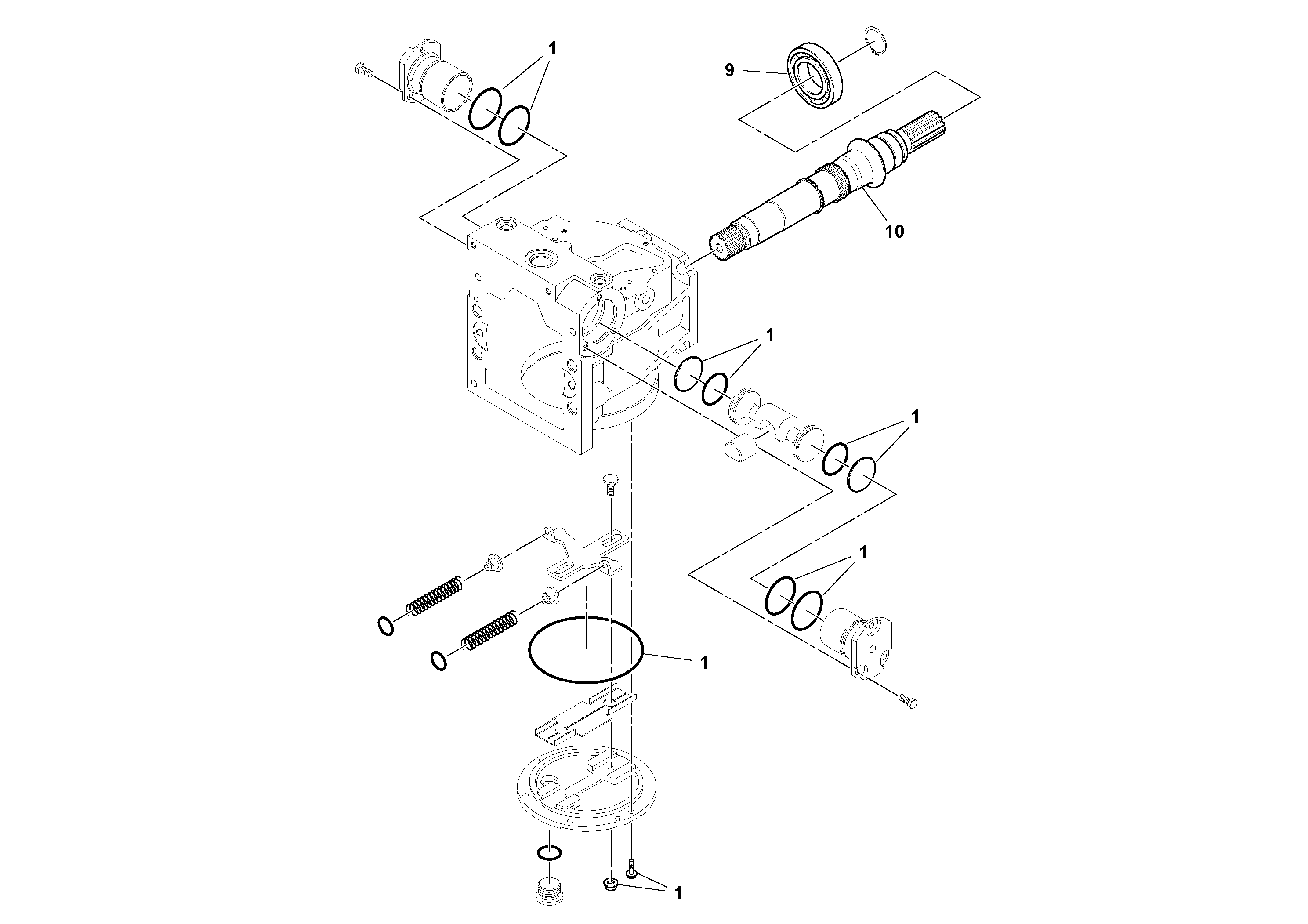 Схема запчастей Volvo SD77DA S/N 197788- - 37997 Propulsion Pump 