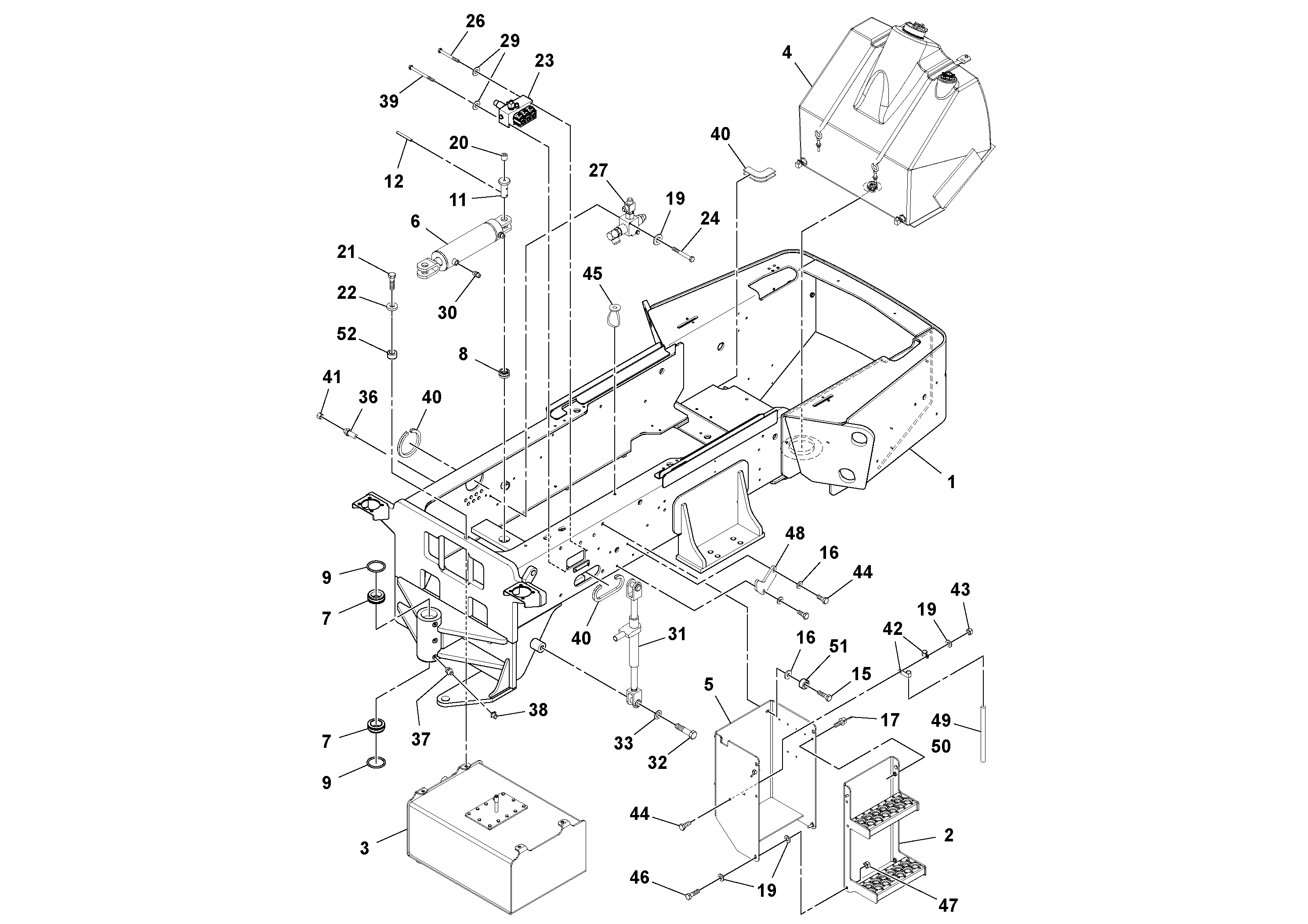 Схема запчастей Volvo SD77DA S/N 197788- - 50848 Rear Frame Installation 