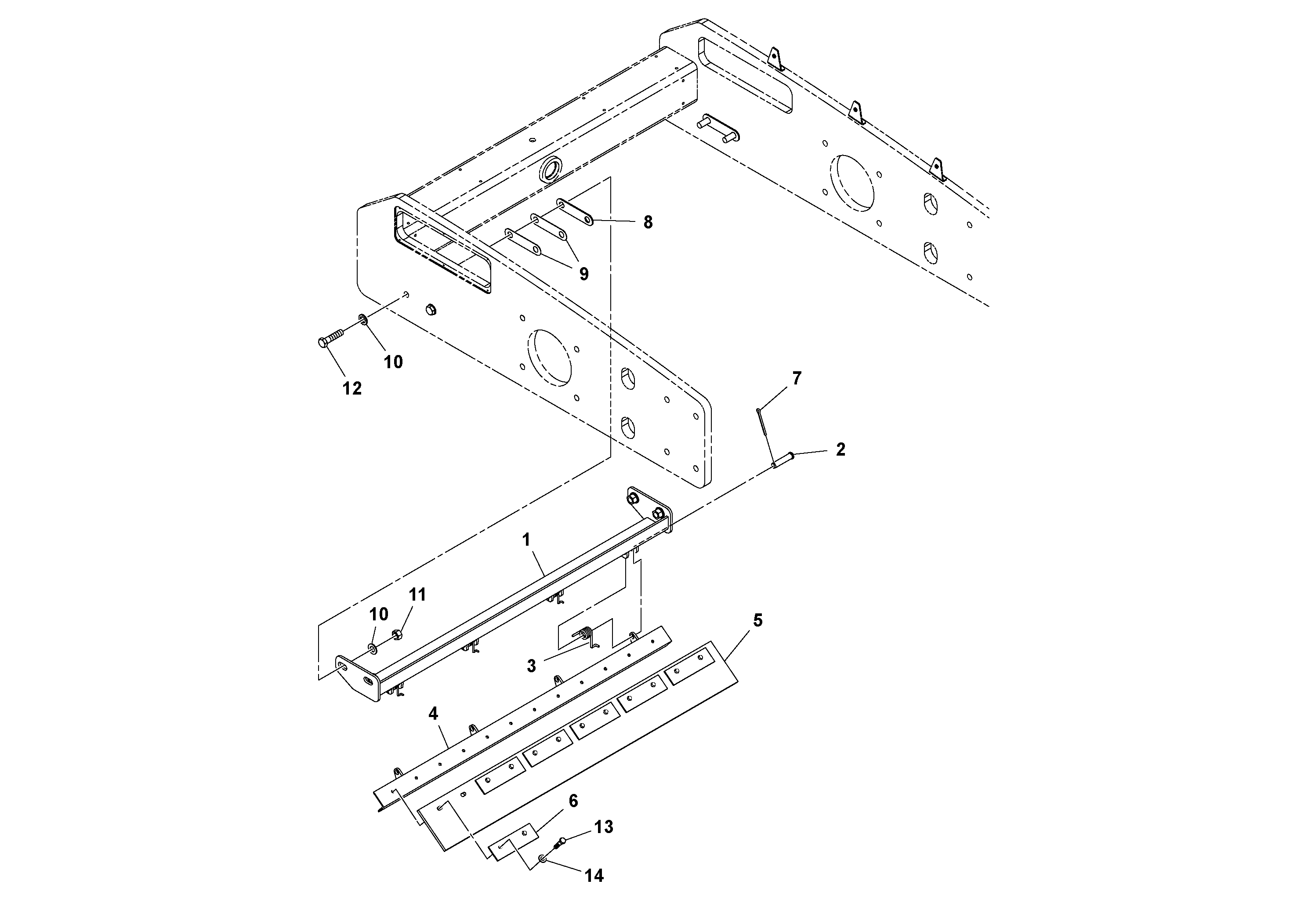 Схема запчастей Volvo SD77DA S/N 197788- - 11790 Inside Scraper Installation 