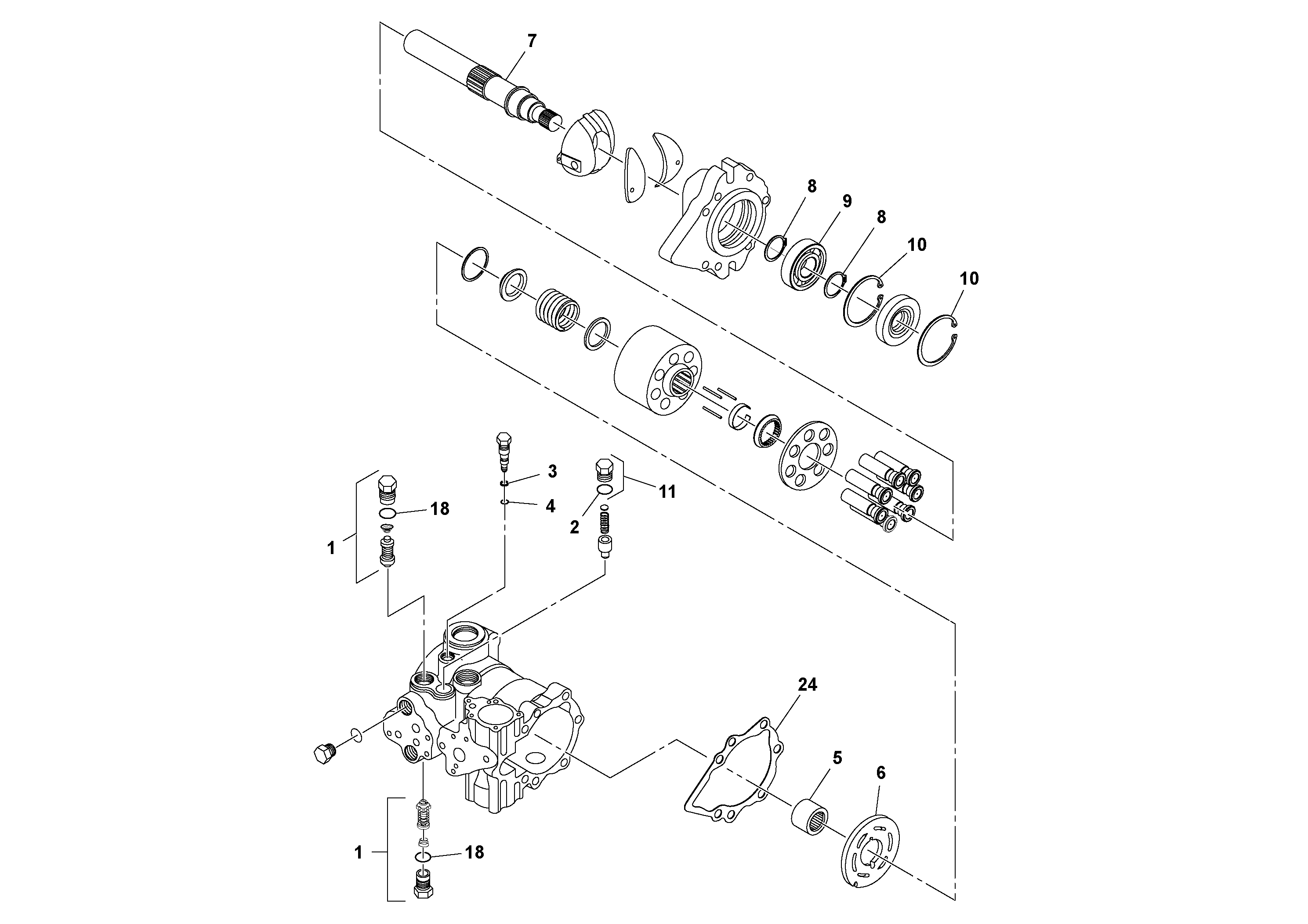 Схема запчастей Volvo SD77DA S/N 197788- - 43472 Vibration Pump 