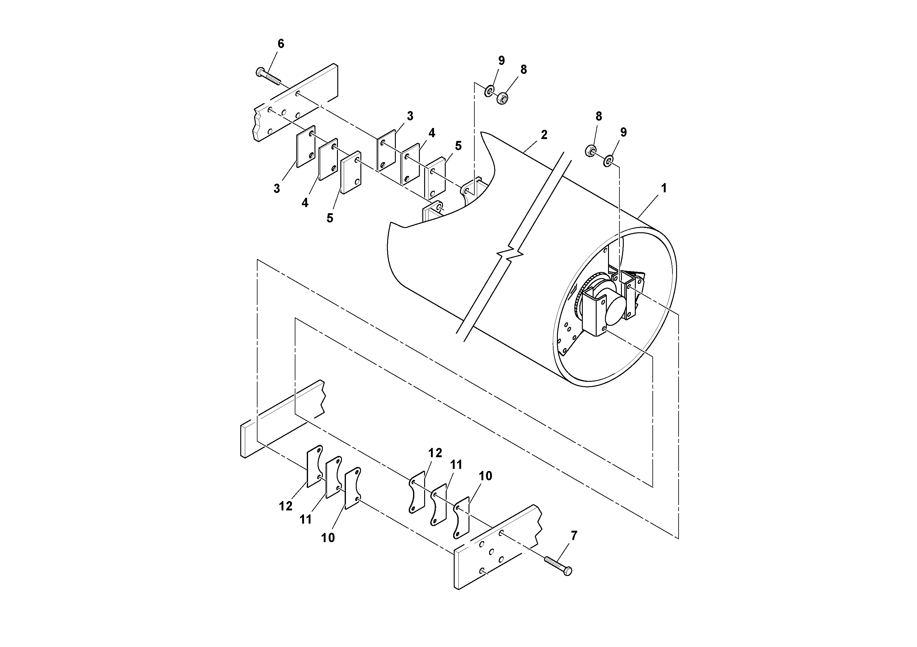 Схема запчастей Volvo SD77DA S/N 197788- - 51750 Drum Installation 
