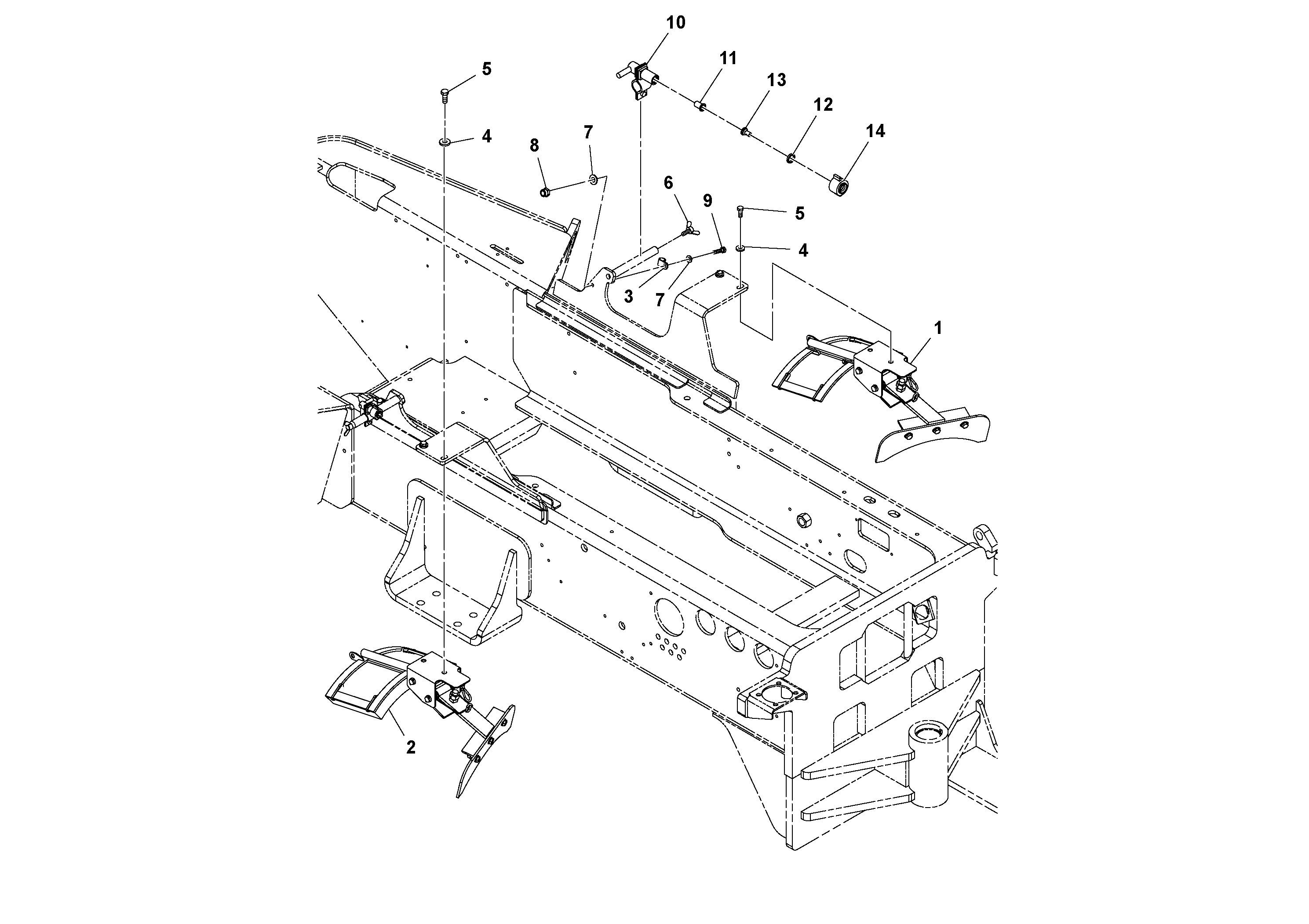 Схема запчастей Volvo SD77DA S/N 197788- - 64945 Scraper/cocoa Mat Installation 