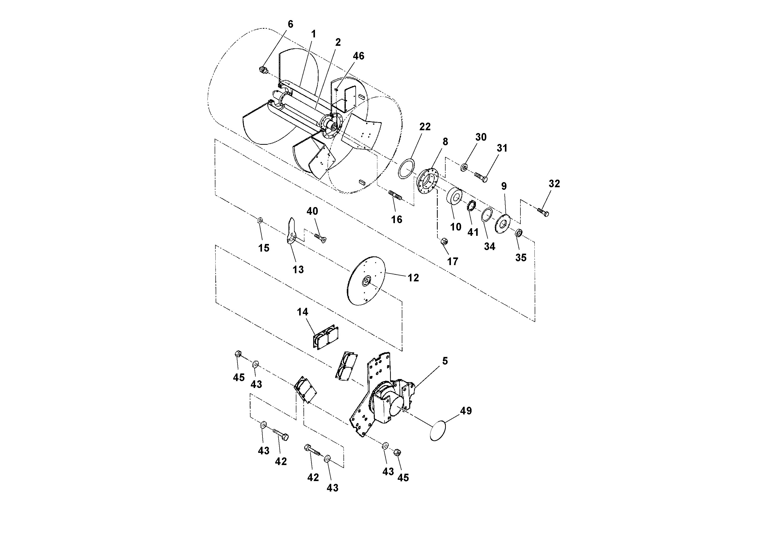 Схема запчастей Volvo SD77DA S/N 197788- - 65069 Drum Assembly 