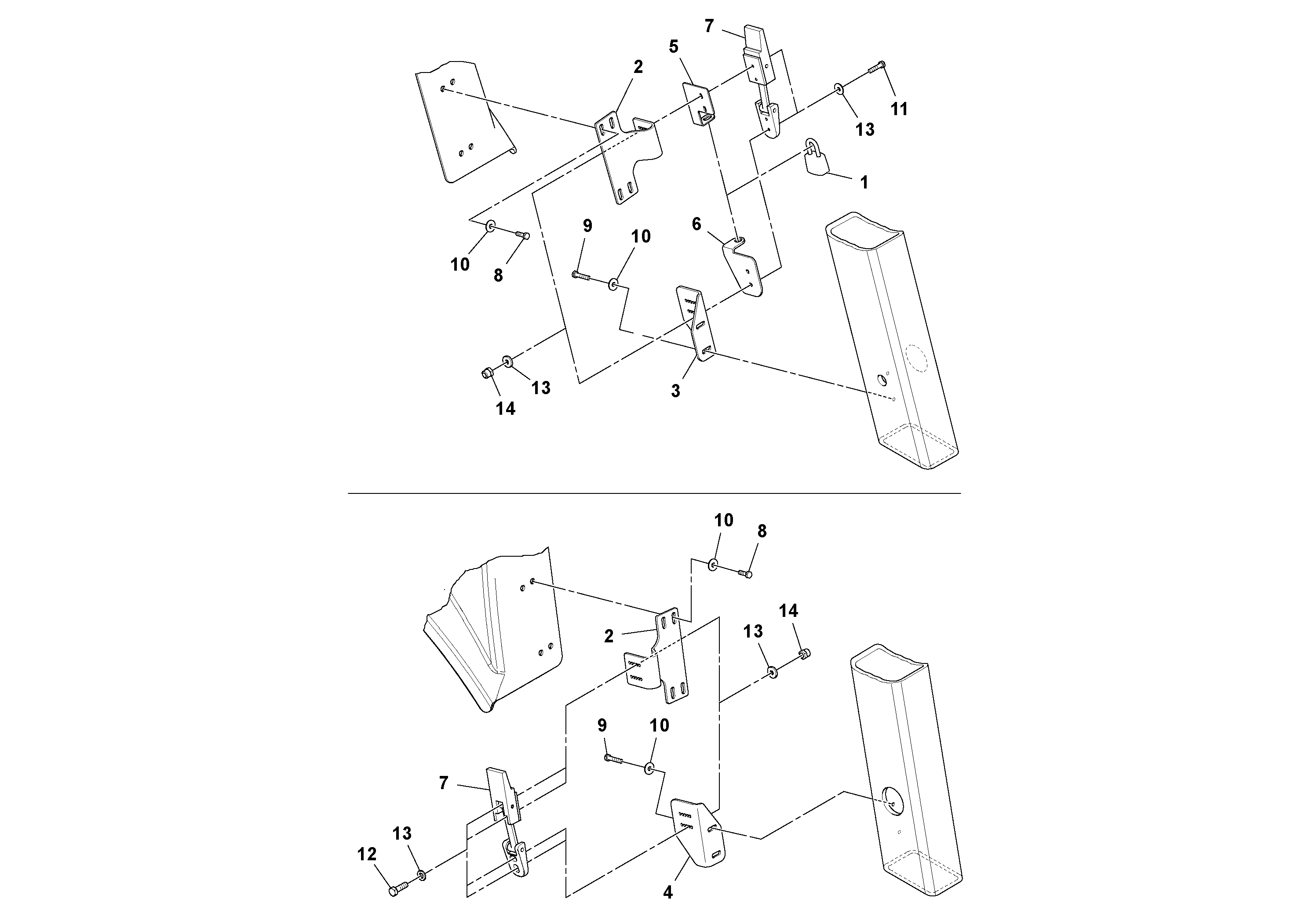Схема запчастей Volvo SD77DA S/N 197788- - 50614 ROPS/hood Bracket Installation 