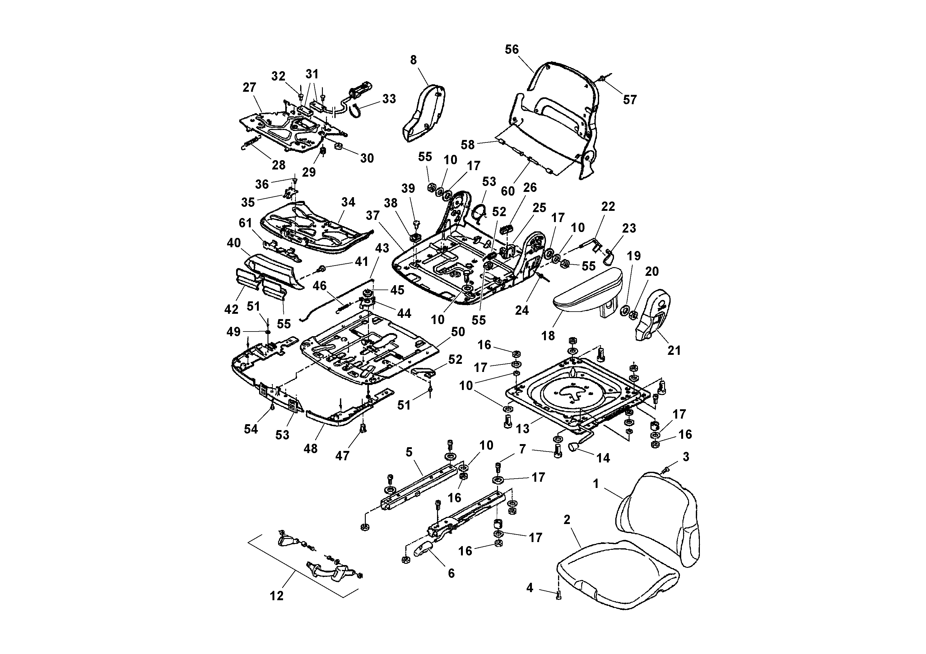 Схема запчастей Volvo SD77DA S/N 197788- - 101062 Seat 