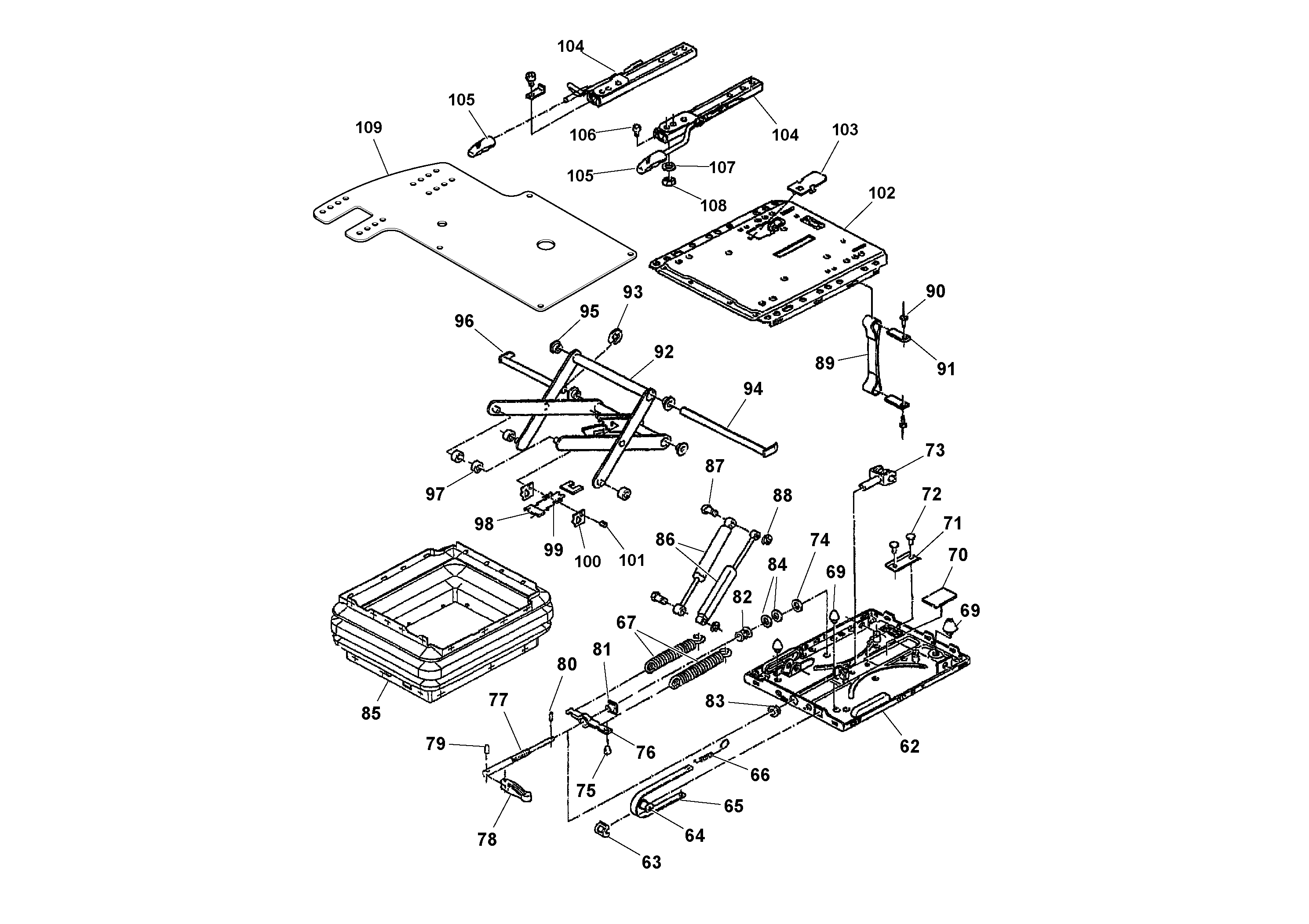 Схема запчастей Volvo SD77DA S/N 197788- - 106416 Seat 