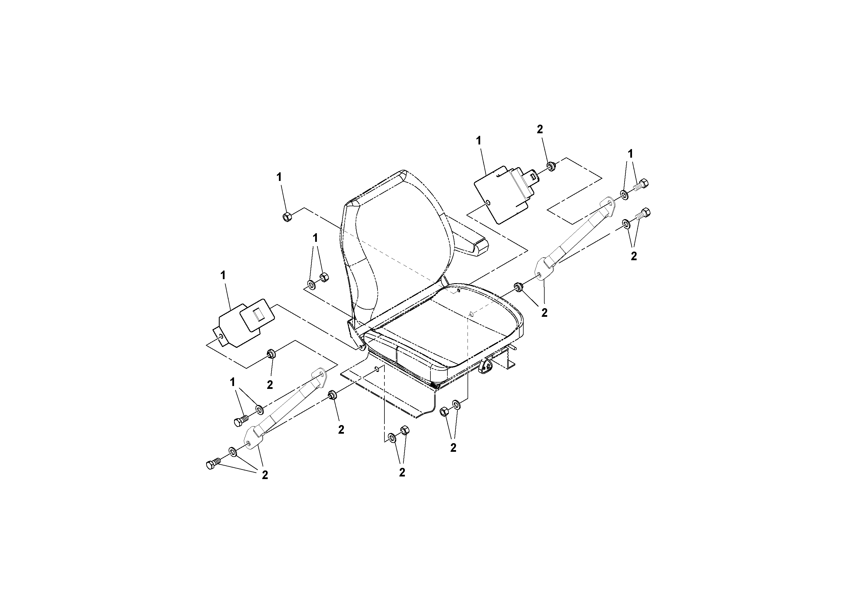 Схема запчастей Volvo SD77DA S/N 197788- - 43487 Seat Belt Installation 