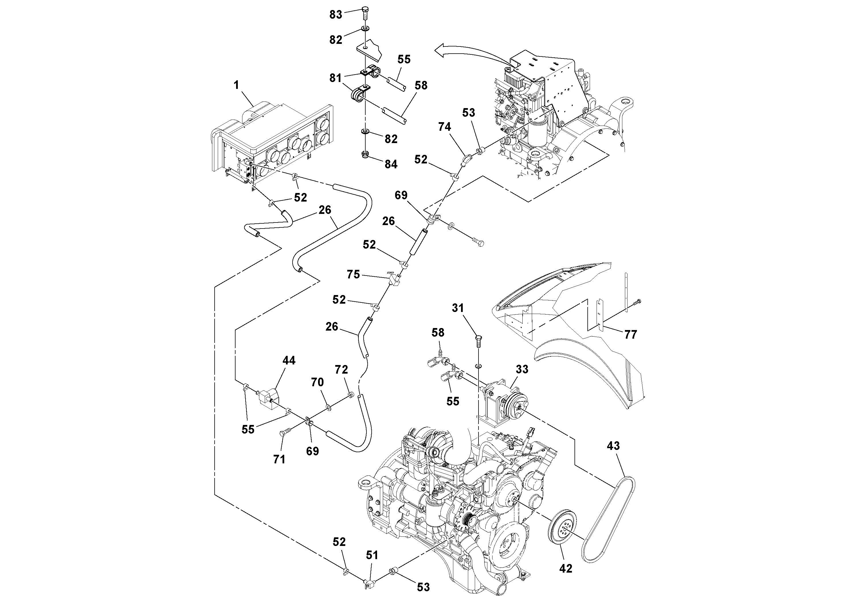 Схема запчастей Volvo SD77DA S/N 197788- - 13508 Cab Heater and Air Conditioning Assembly 