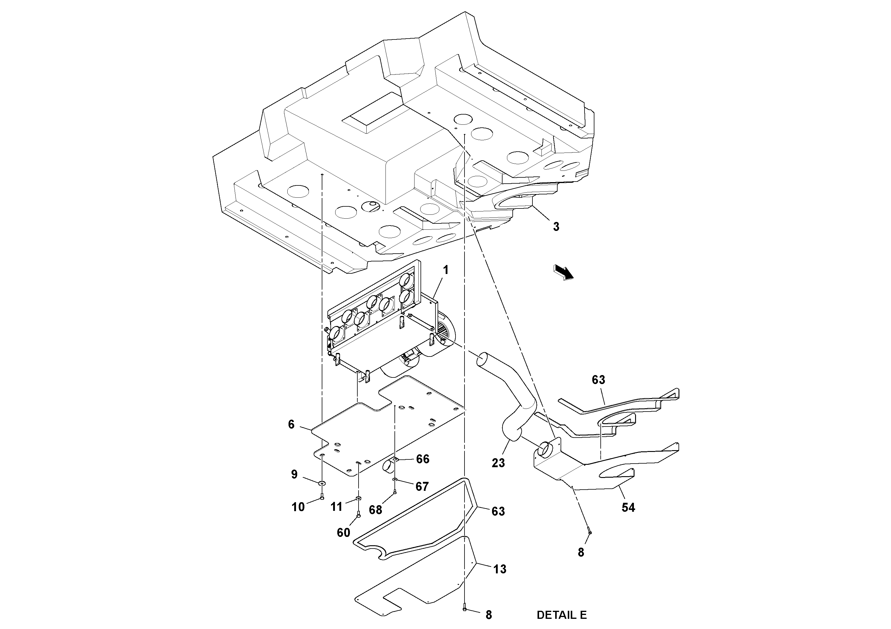 Схема запчастей Volvo SD77DA S/N 197788- - 43861 Cab Heater Assembly 