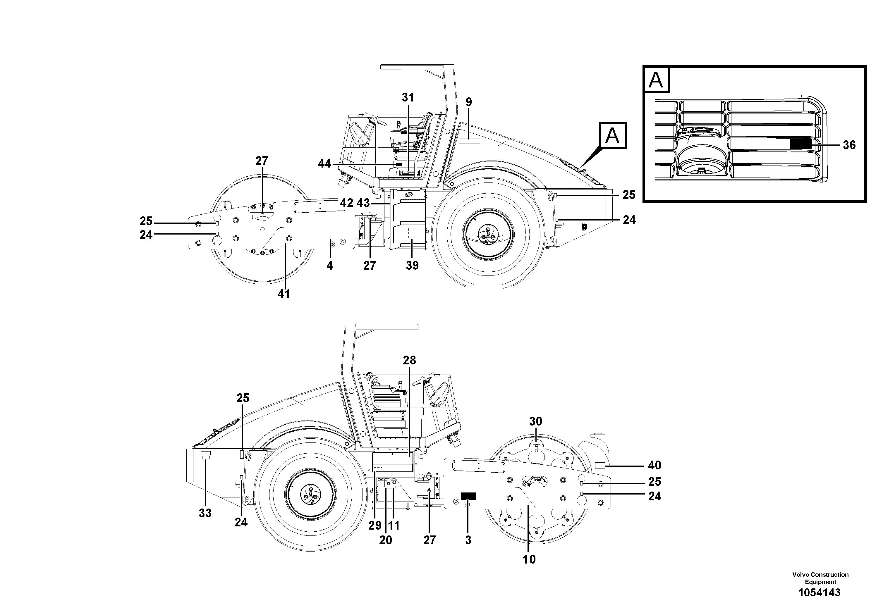 Схема запчастей Volvo SD77DA S/N 197788- - 62256 Decal Installation 