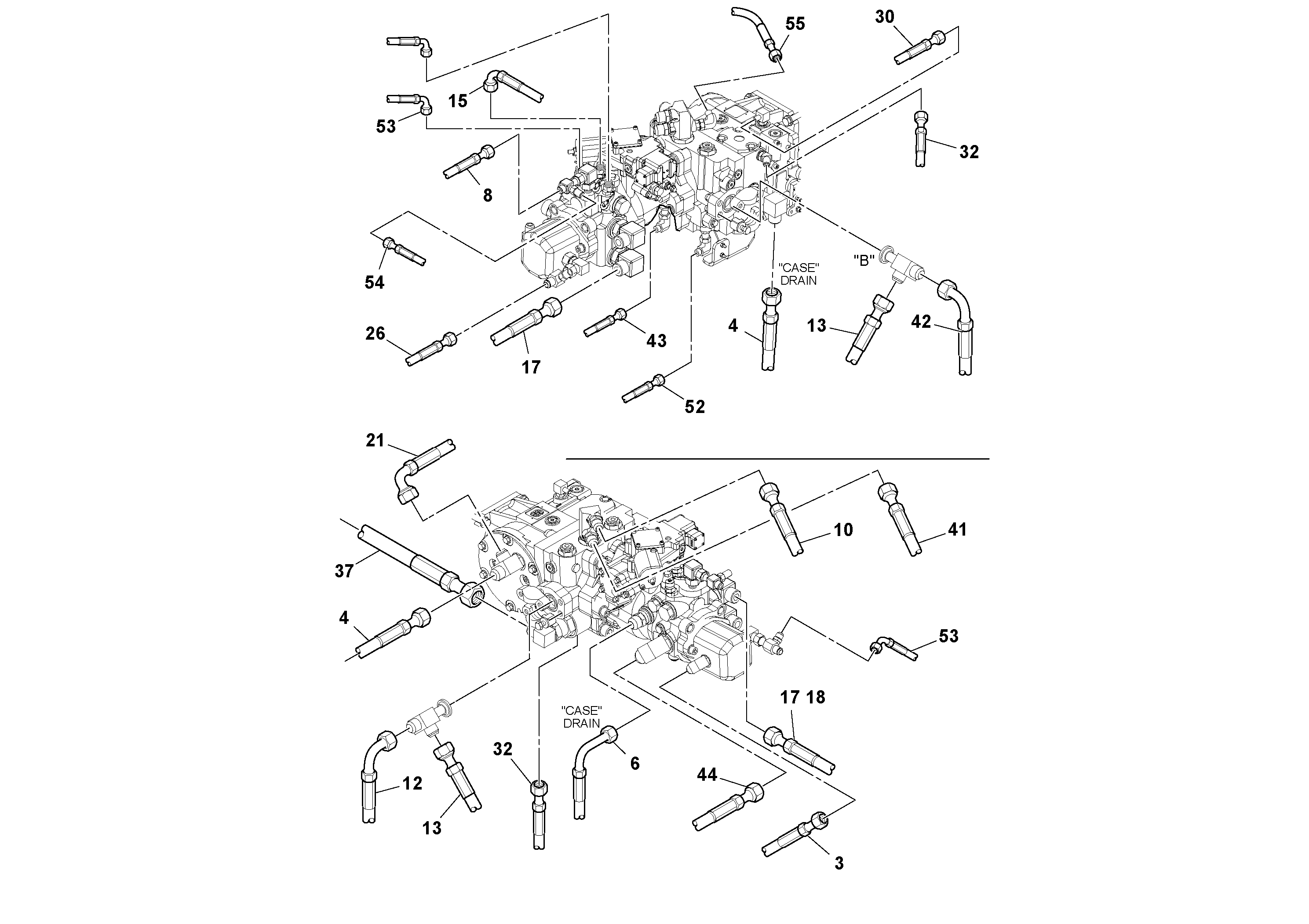 Схема запчастей Volvo SD77DA S/N 197788- - 53437 Hoses Installation 