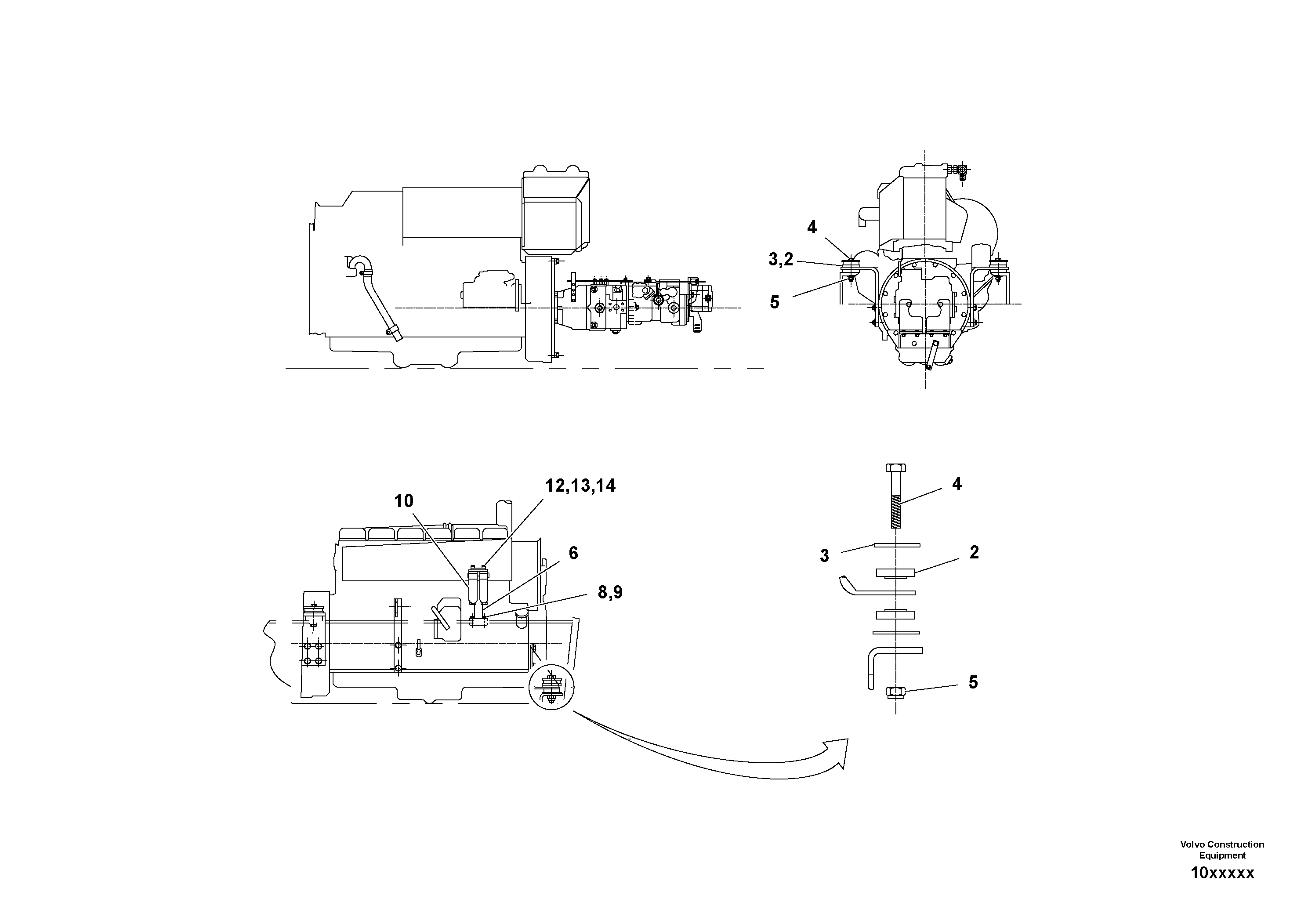 Схема запчастей Volvo SD110C/SD110 - 82412 Engine Installation Assembly 