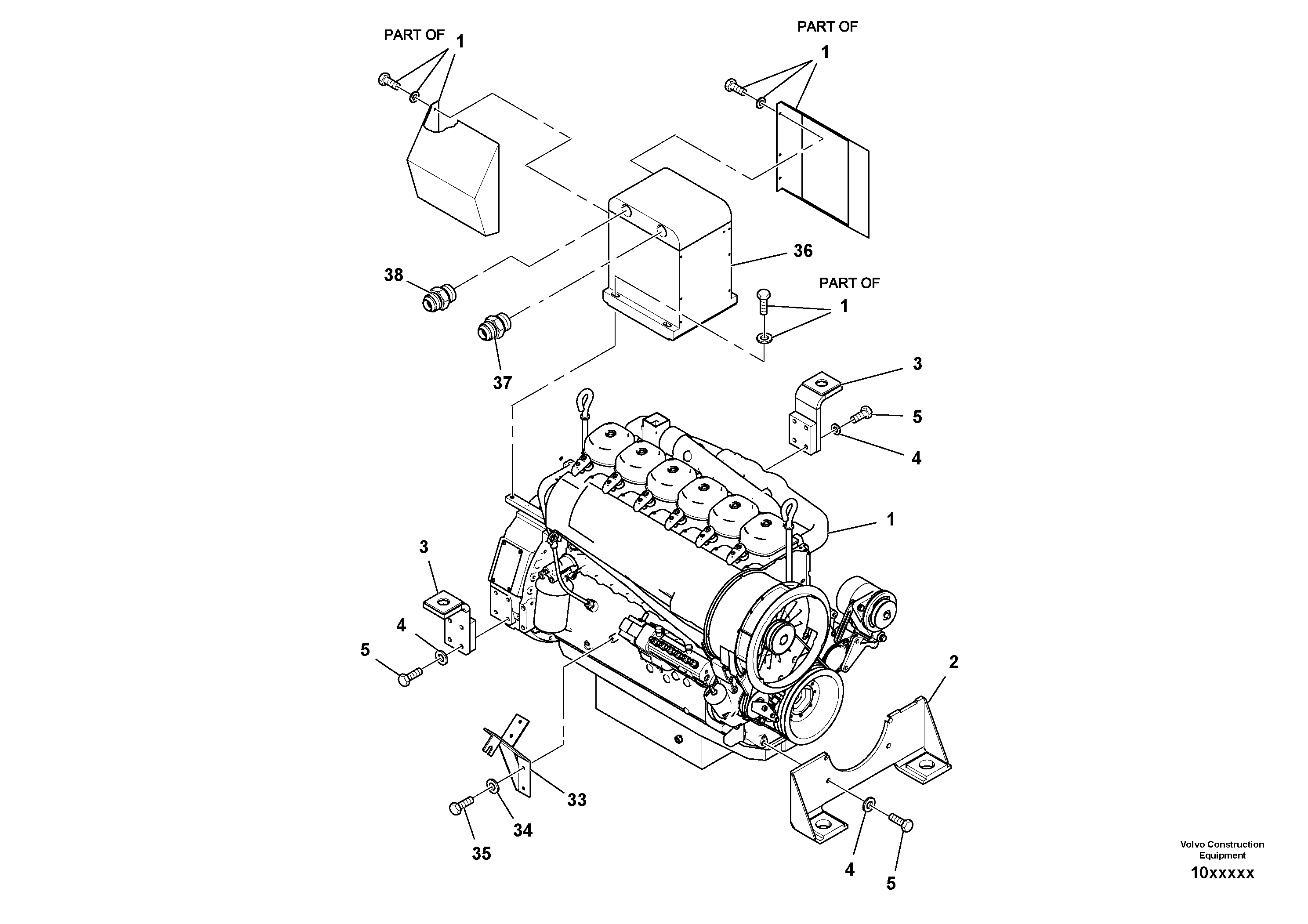 Схема запчастей Volvo SD110C/SD110 - 98279 Двигатель в сборе 