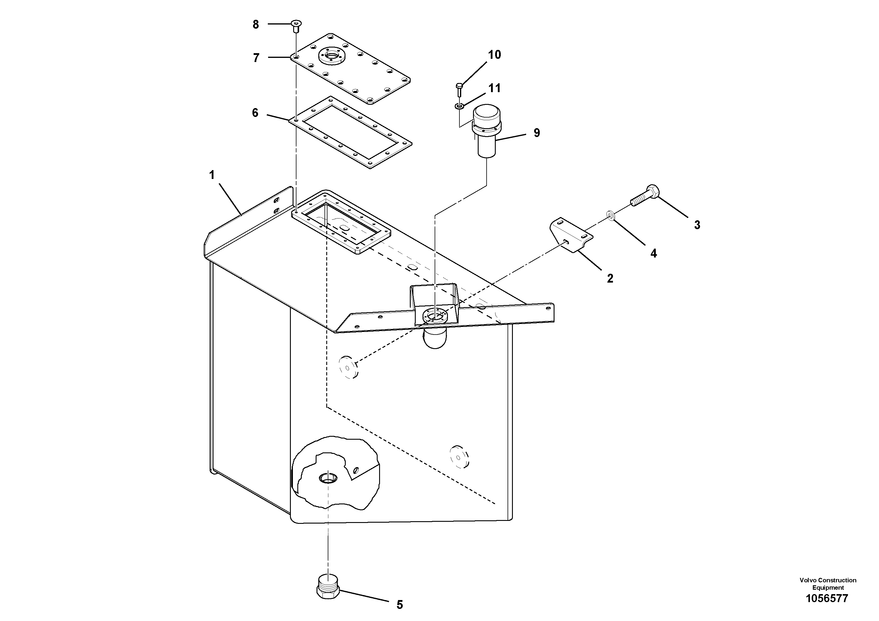 Схема запчастей Volvo SD110C/SD110 - 81956 Fuel Tank Installation 