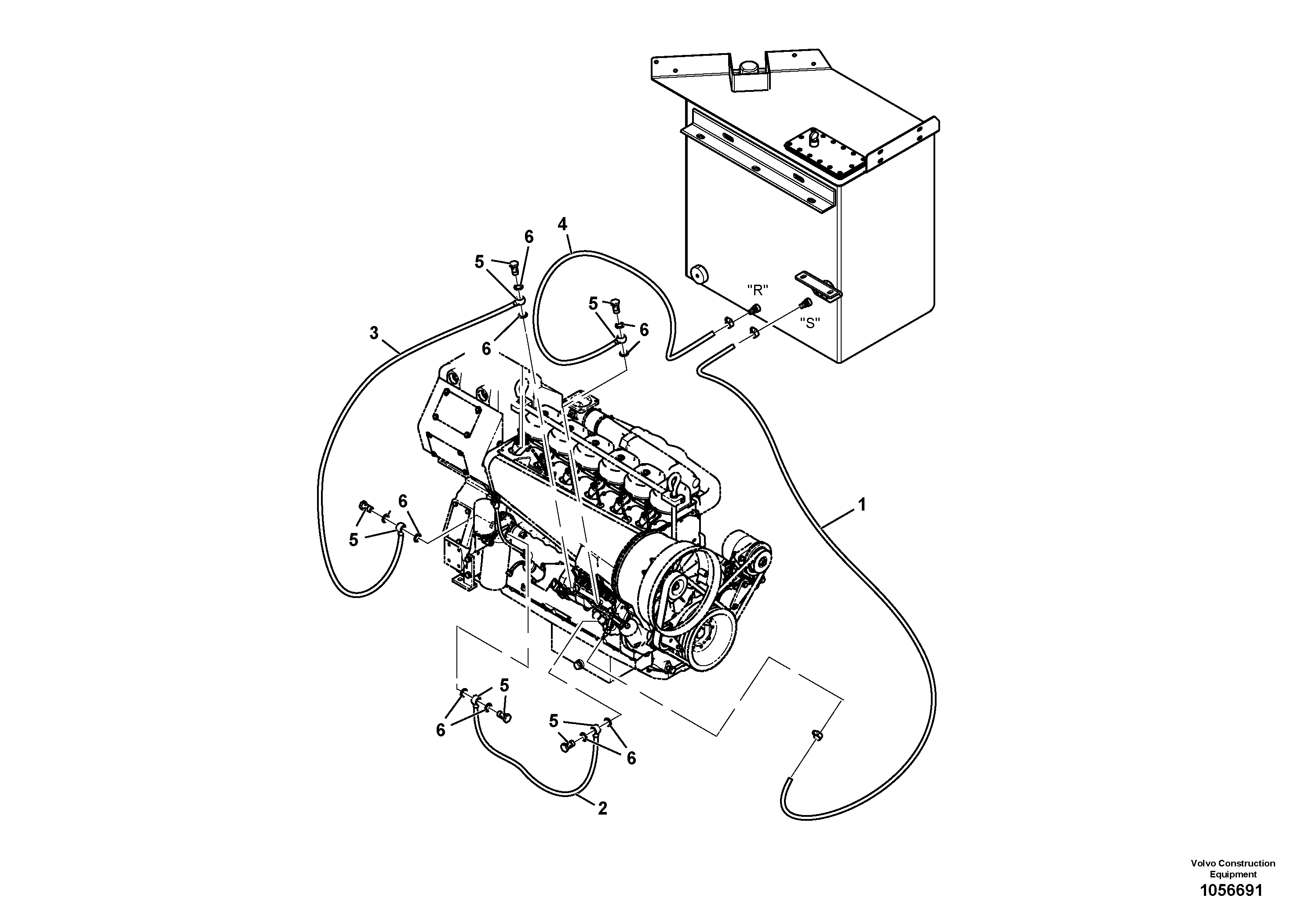 Схема запчастей Volvo SD110C/SD110 - 102037 Fuel system 