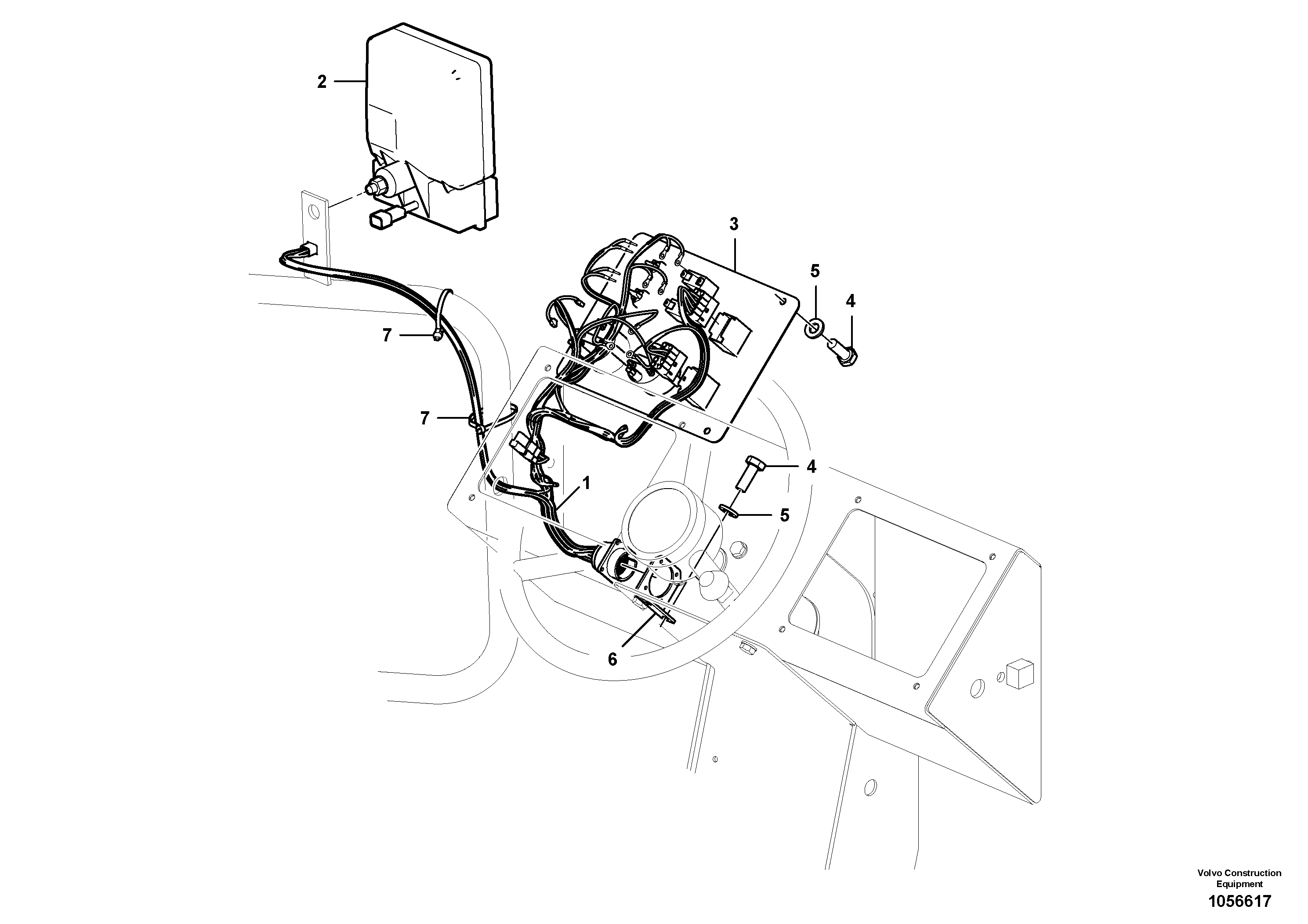 Схема запчастей Volvo SD110C/SD110 - 77726 Cable harness, Side panel, Lh 