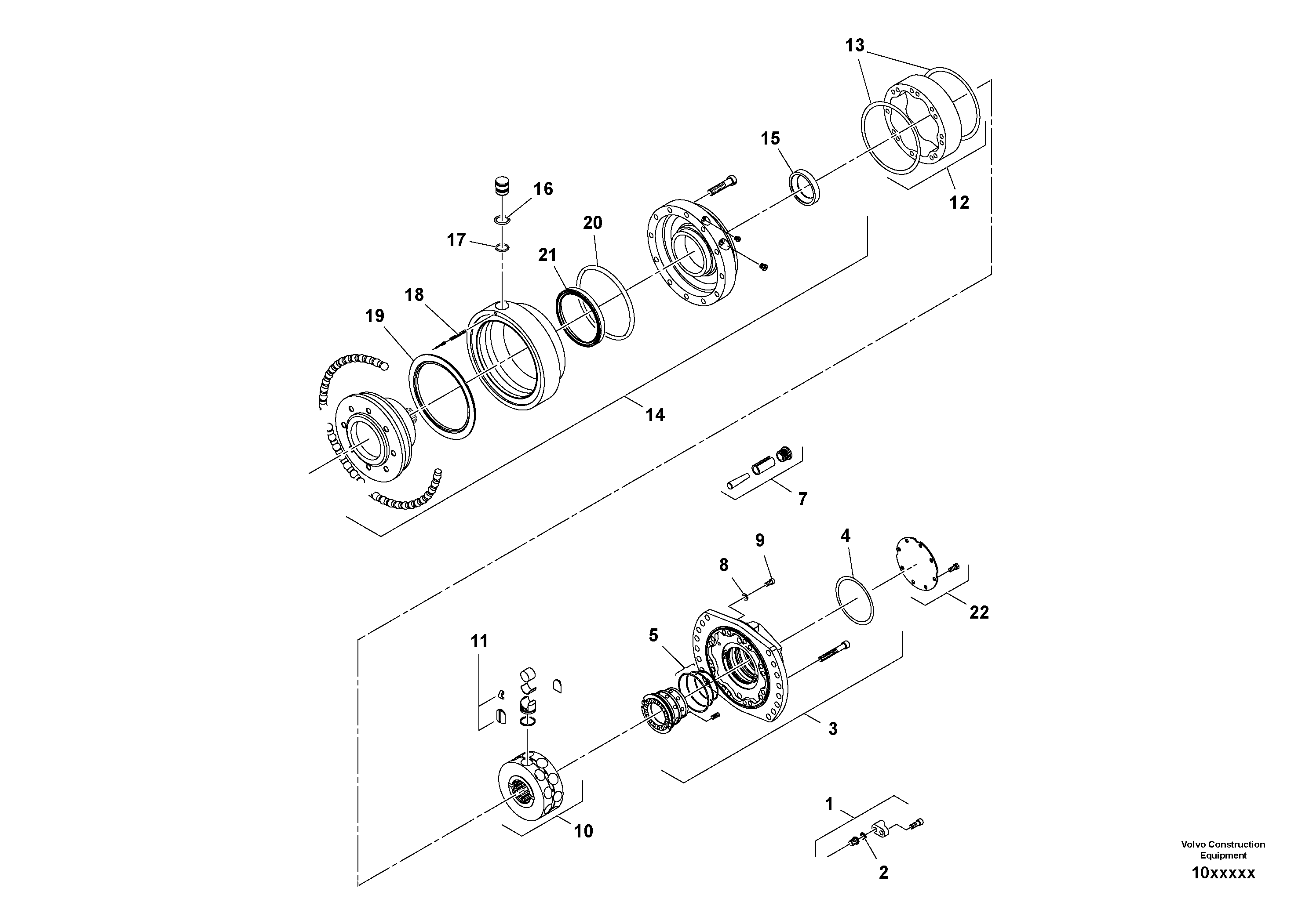 Схема запчастей Volvo SD110C/SD110 - 85732 Drum Drive Motor 