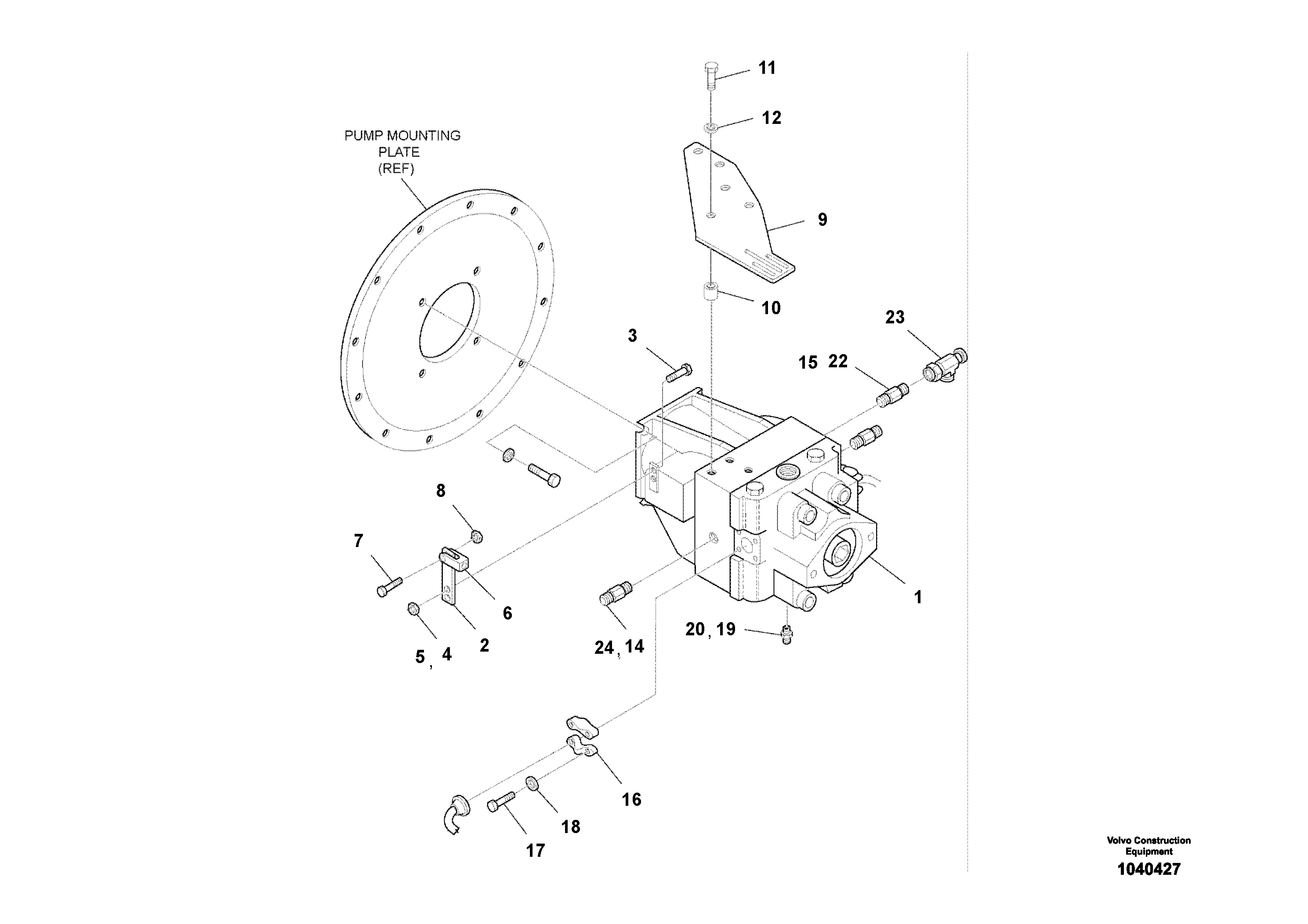 Схема запчастей Volvo SD110C/SD110 - 106945 Propulsion Pump Assembly 