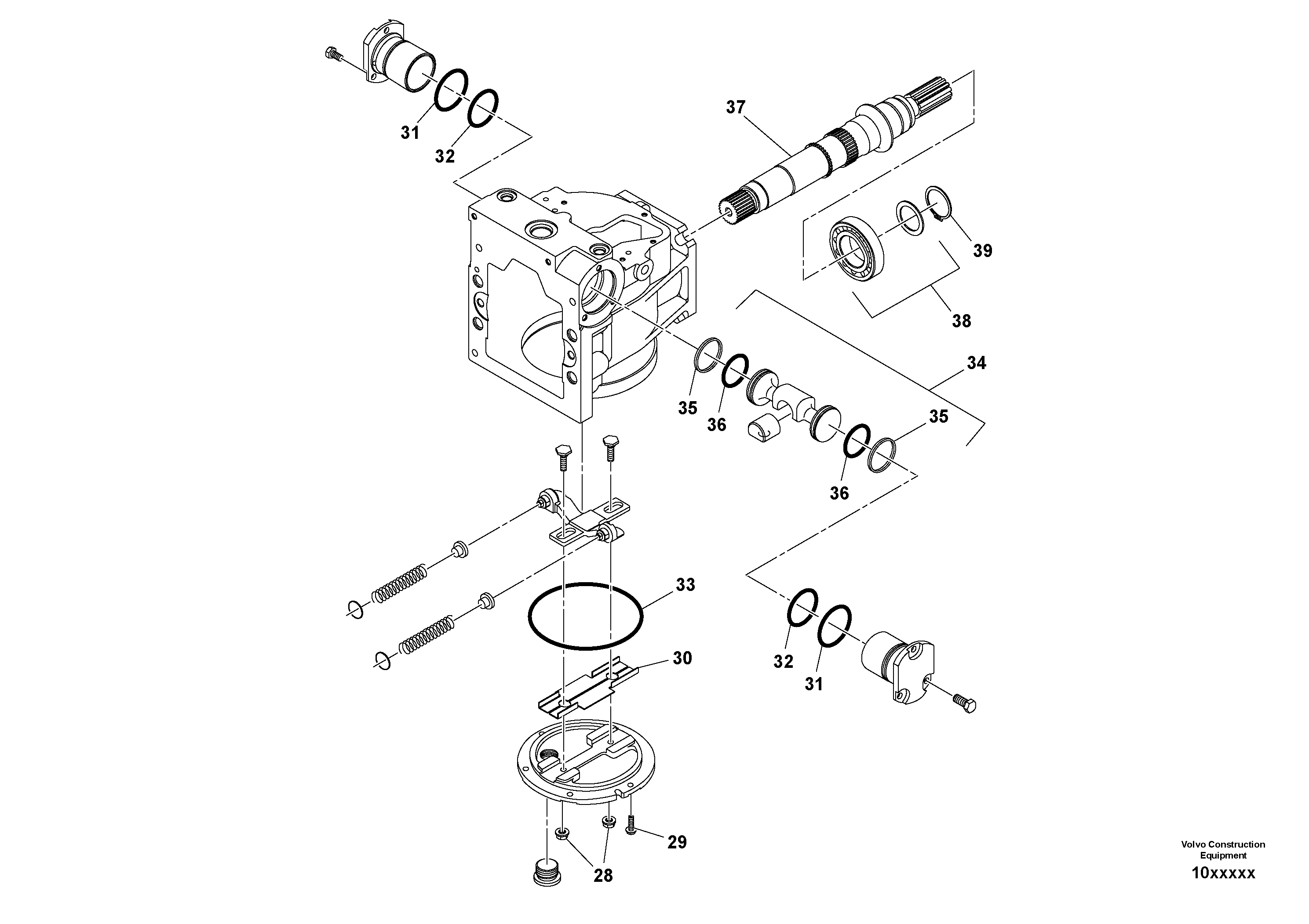 Схема запчастей Volvo SD110C/SD110 - 84448 Propulsion Pump 
