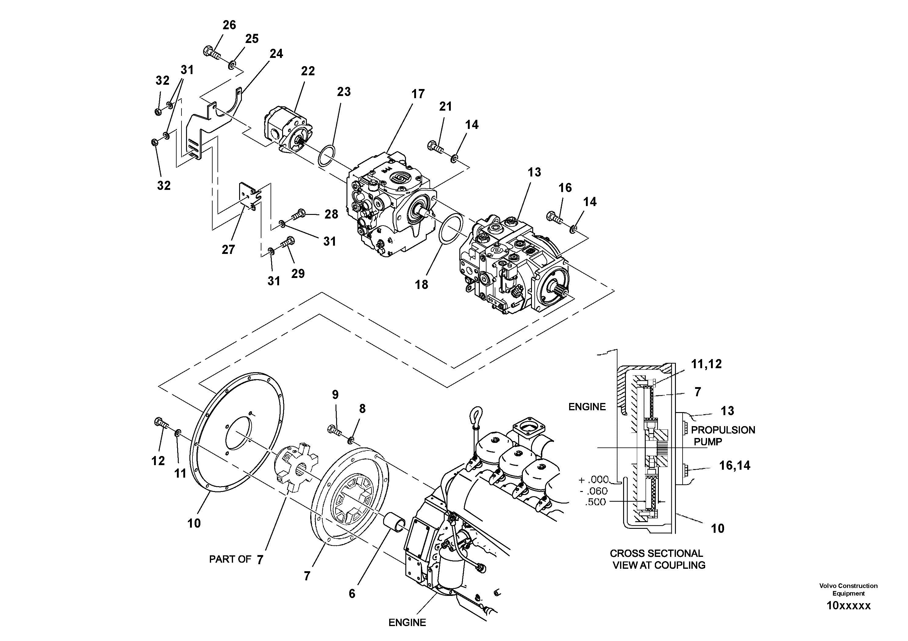 Схема запчастей Volvo SD110C/SD110 - 85799 Двигатель в сборе 