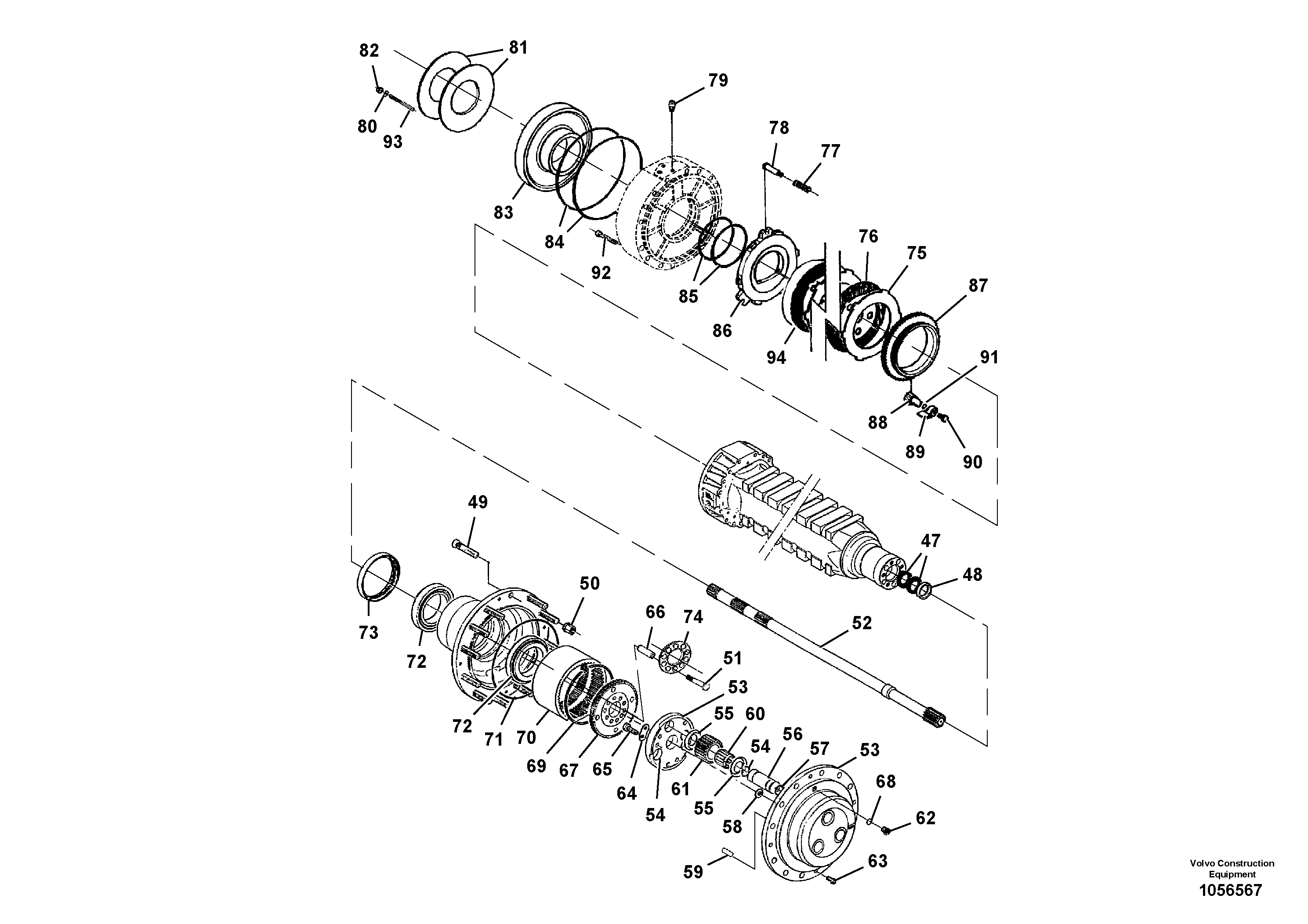 Схема запчастей Volvo SD110C/SD110 - 86728 Мост (ось), в сборе 