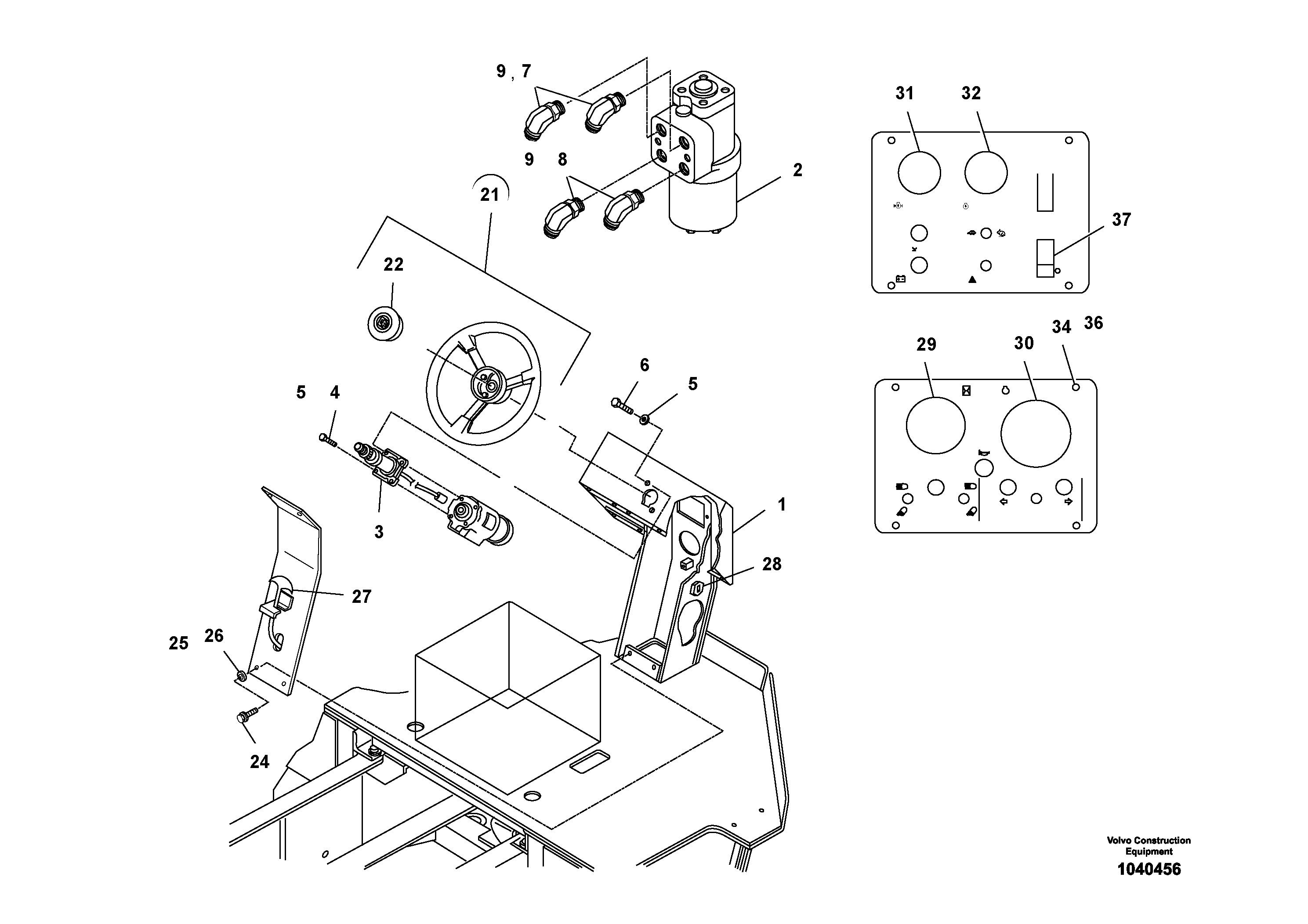 Схема запчастей Volvo SD110C/SD110 - 99568 Operators Platform Assembly 