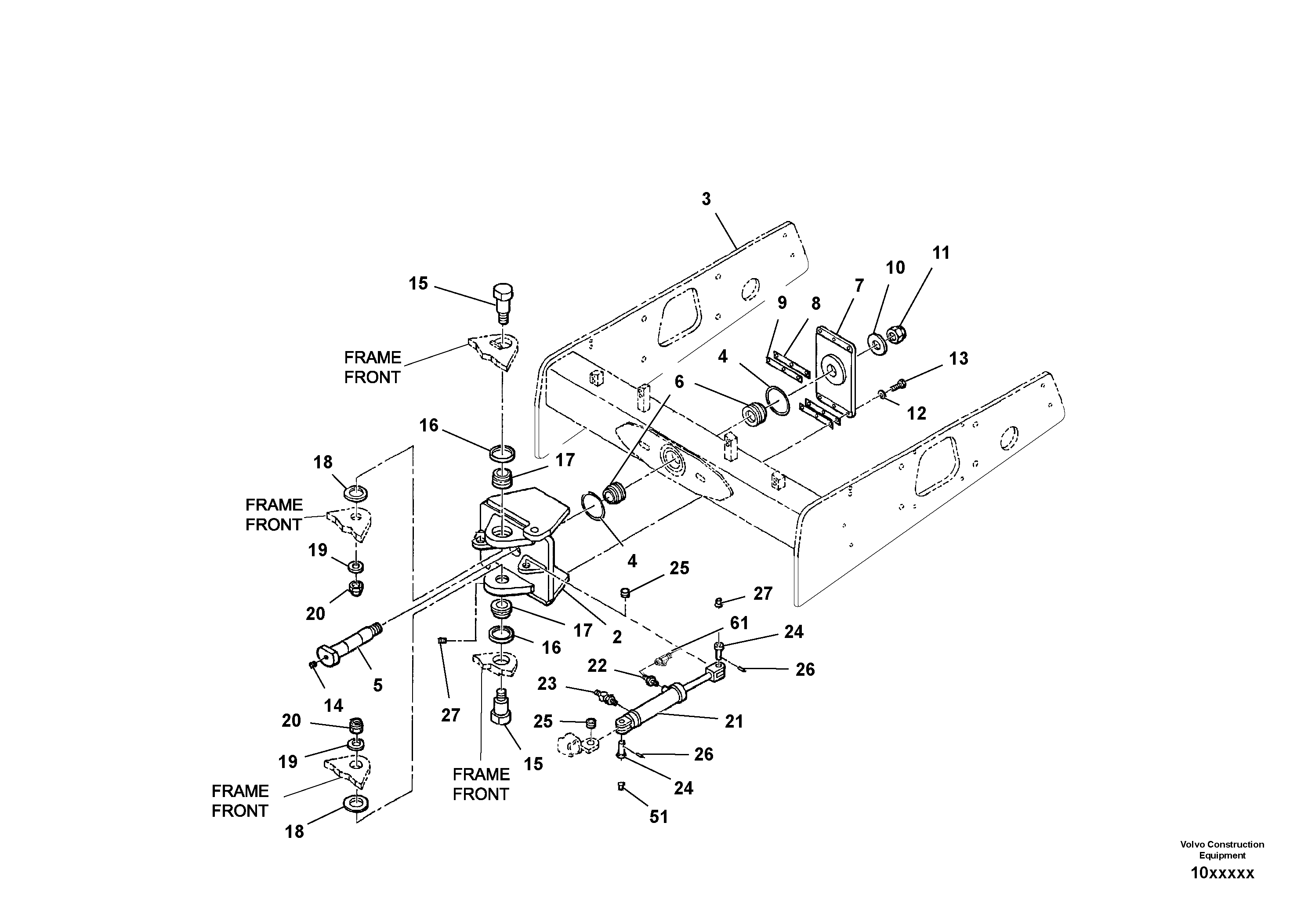 Схема запчастей Volvo SD110C/SD110 - 88937 Frame Installation 