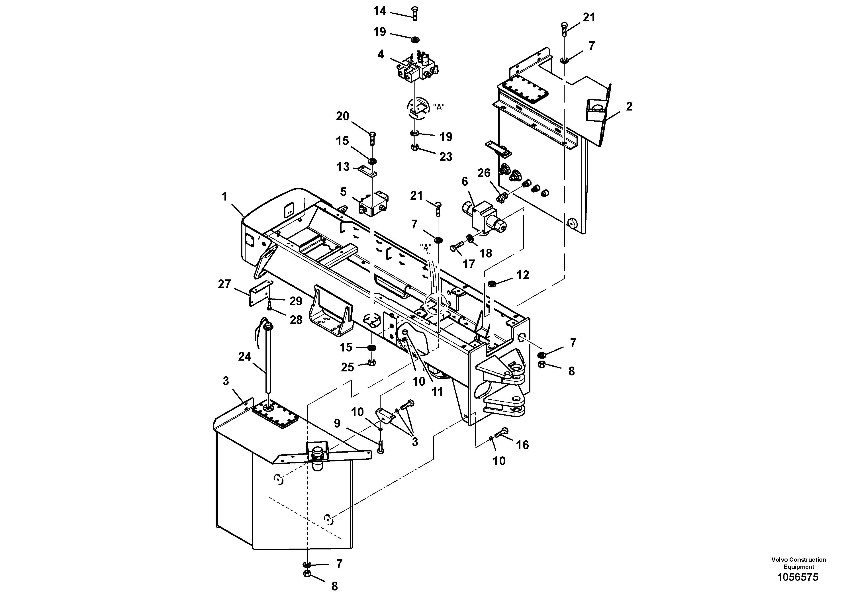Схема запчастей Volvo SD110C/SD110 - 96415 Frame Installation 